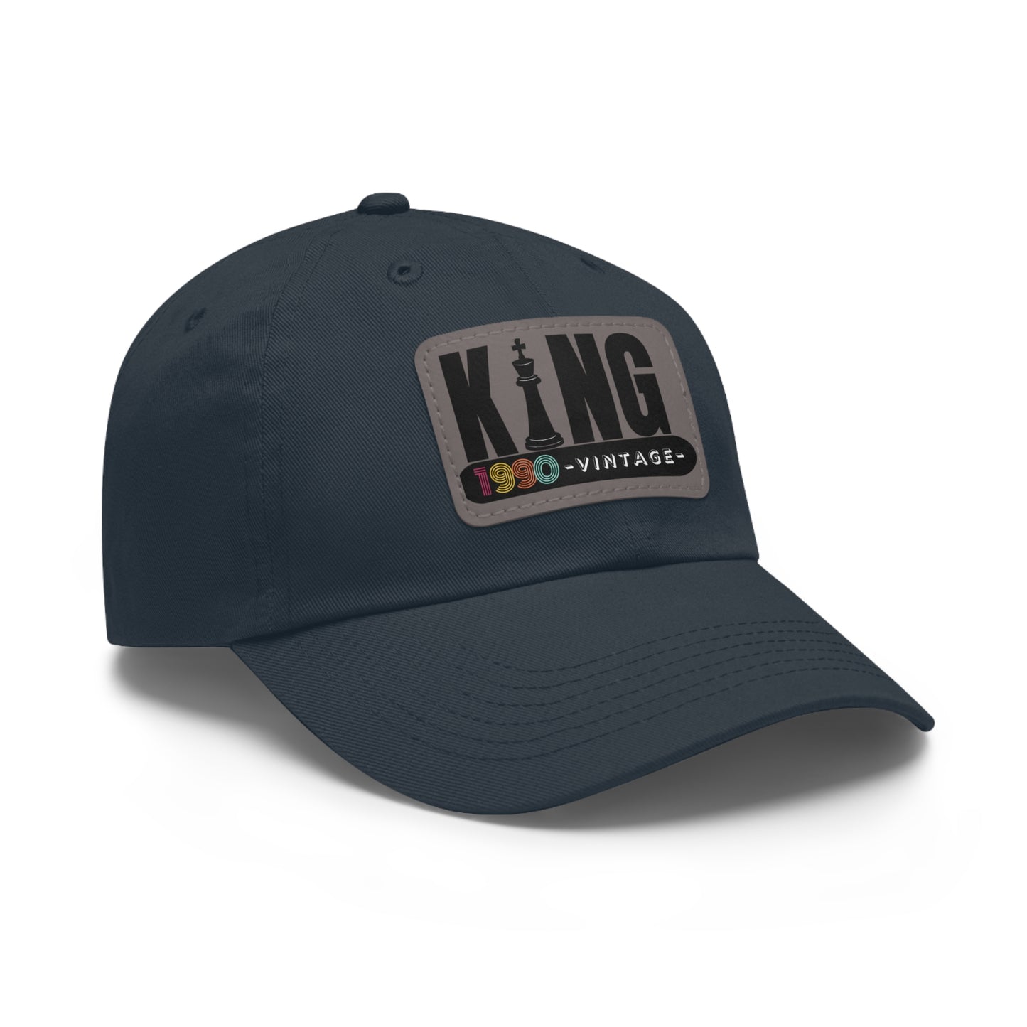 King 1990 Vintage Leather Patch Dad Hat