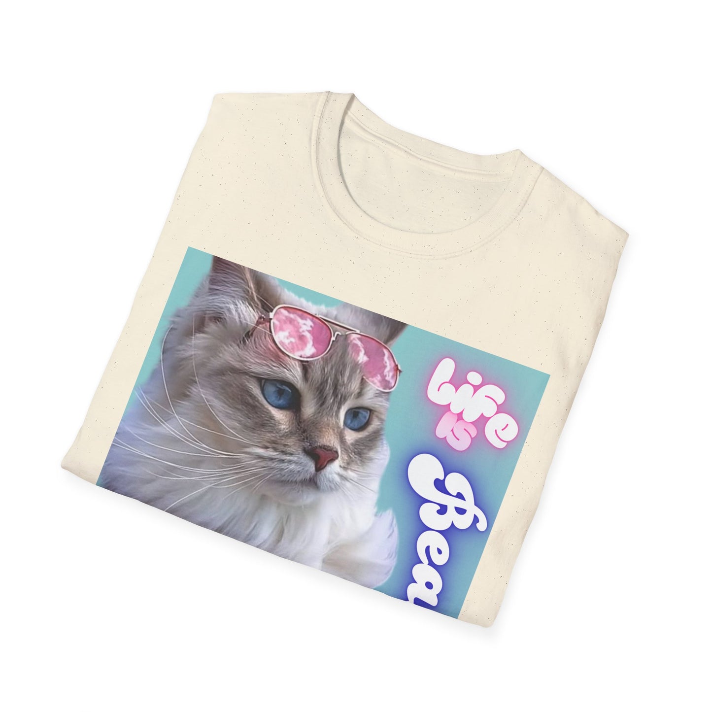 Life Is Beautiful Cat T-Shirt — Inspirational Cat Graphic Tee