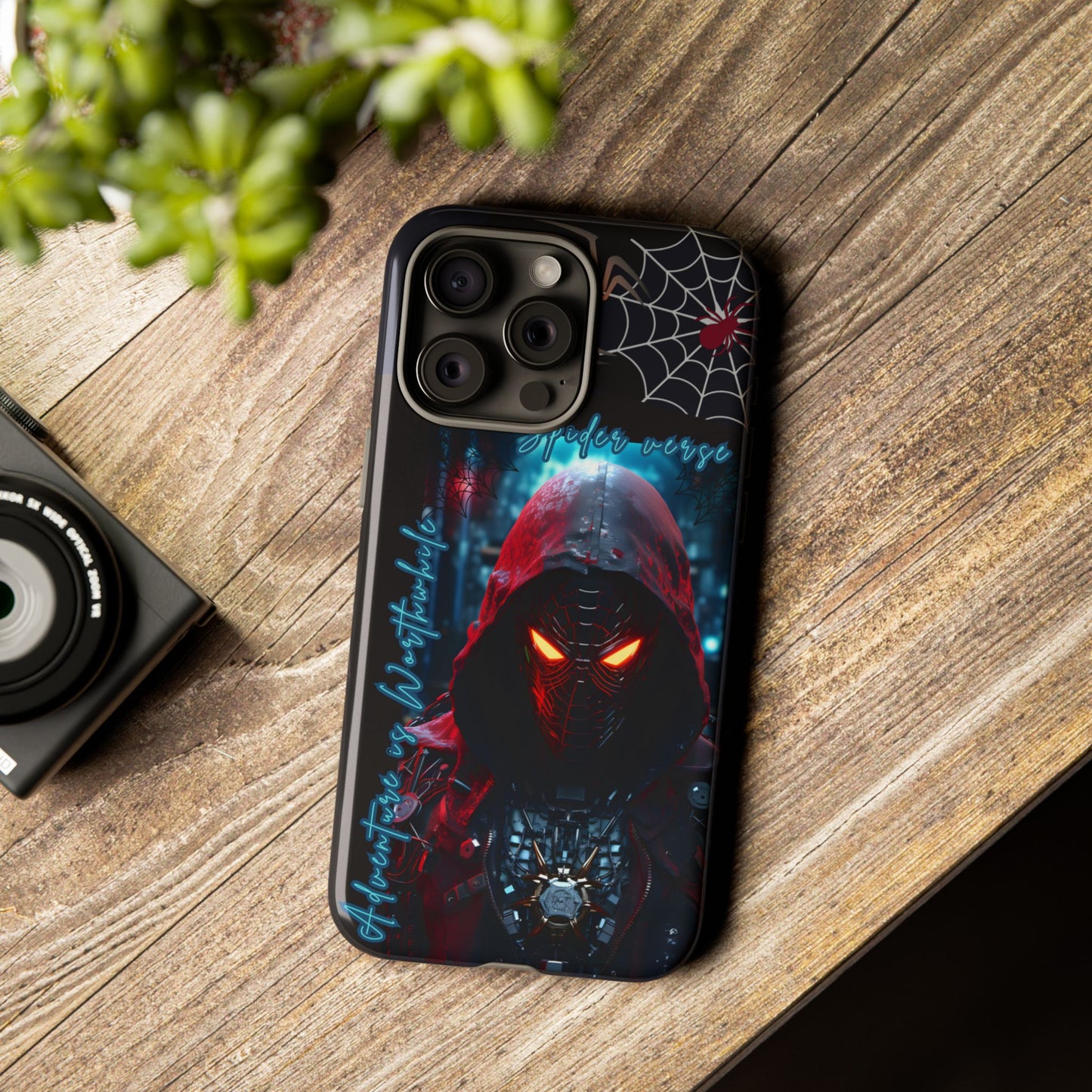 Spiderman Phone Case — Neon Hooded Skull Design "Spider verse"