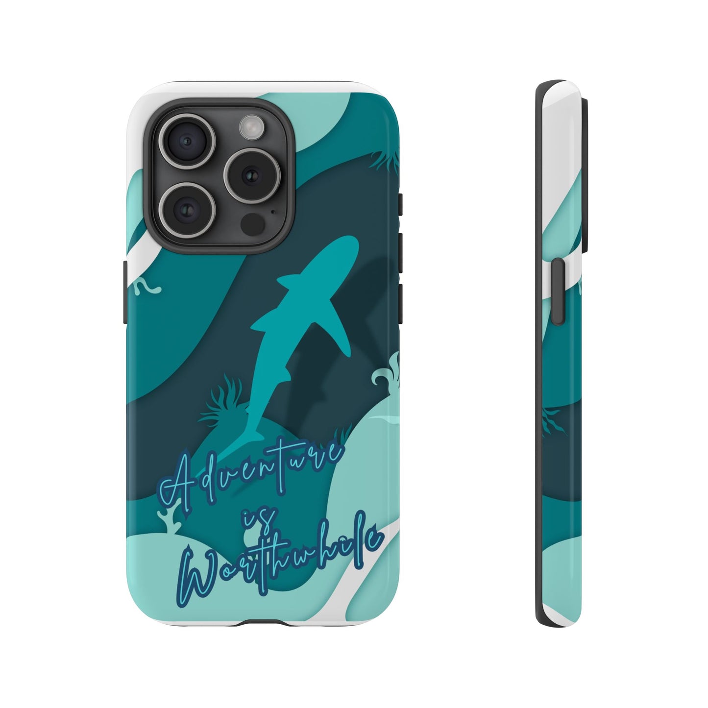Blue Ocean Phone Case - "Adventure is Worthwhile" Teal Protective Cover
