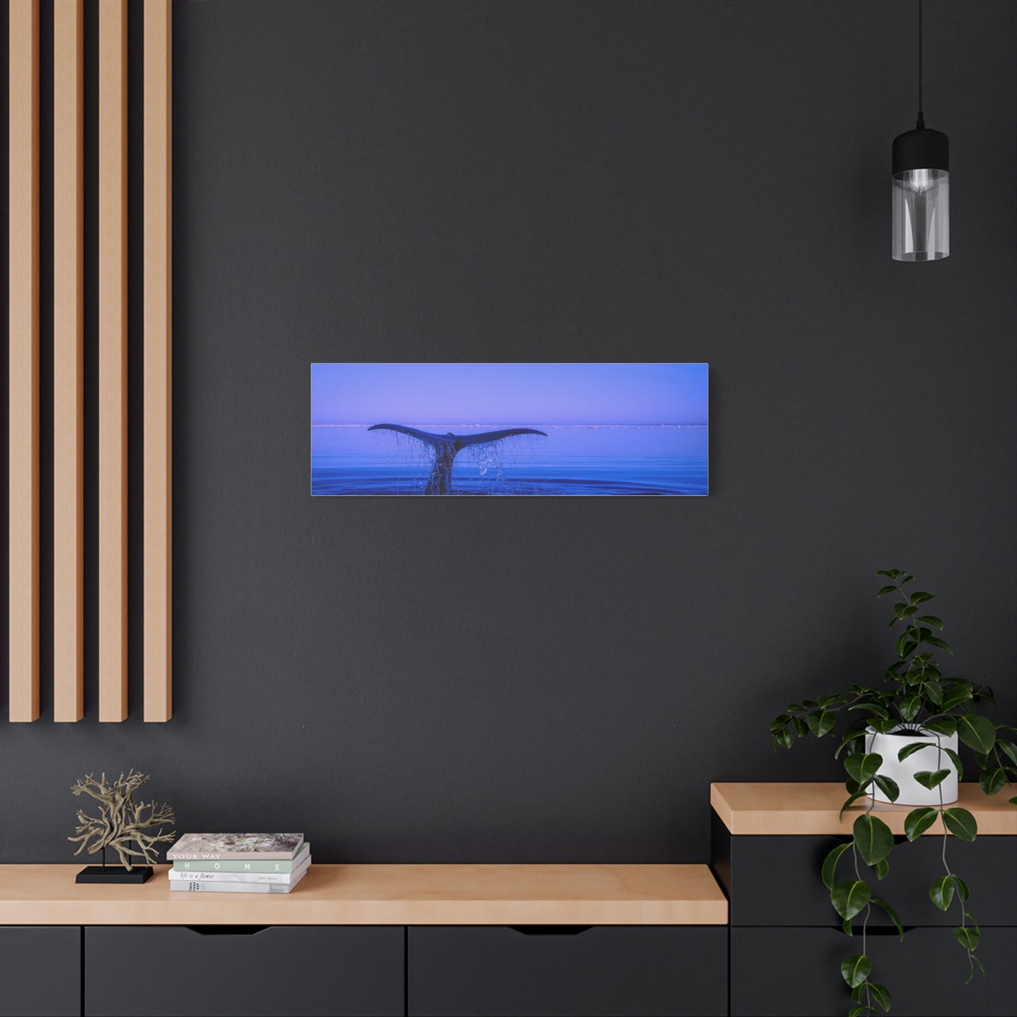 Whale Tail Matte Canvas Print — Ocean Sunset Wall Art
