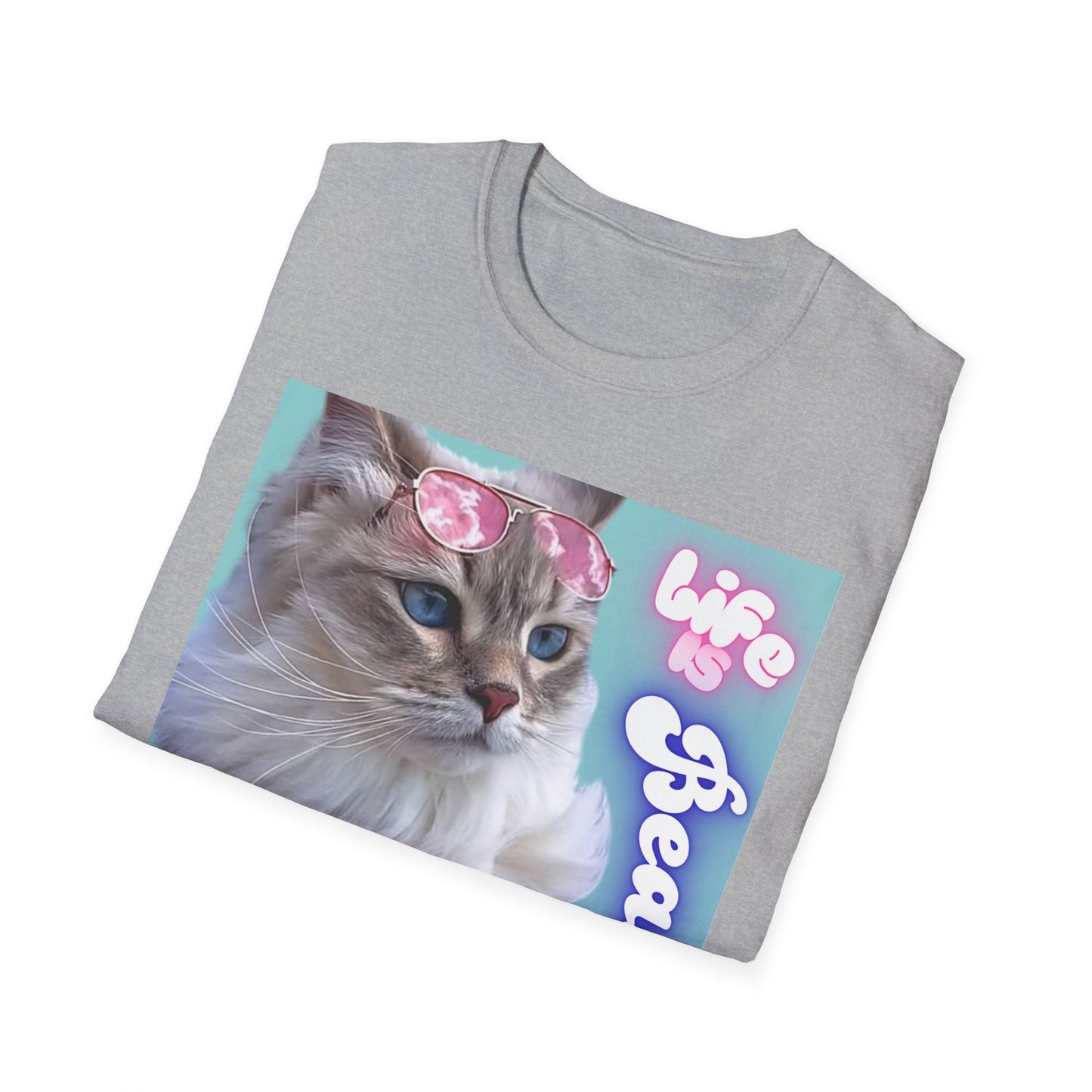 Life Is Beautiful Cat T-Shirt — Inspirational Cat Graphic Tee