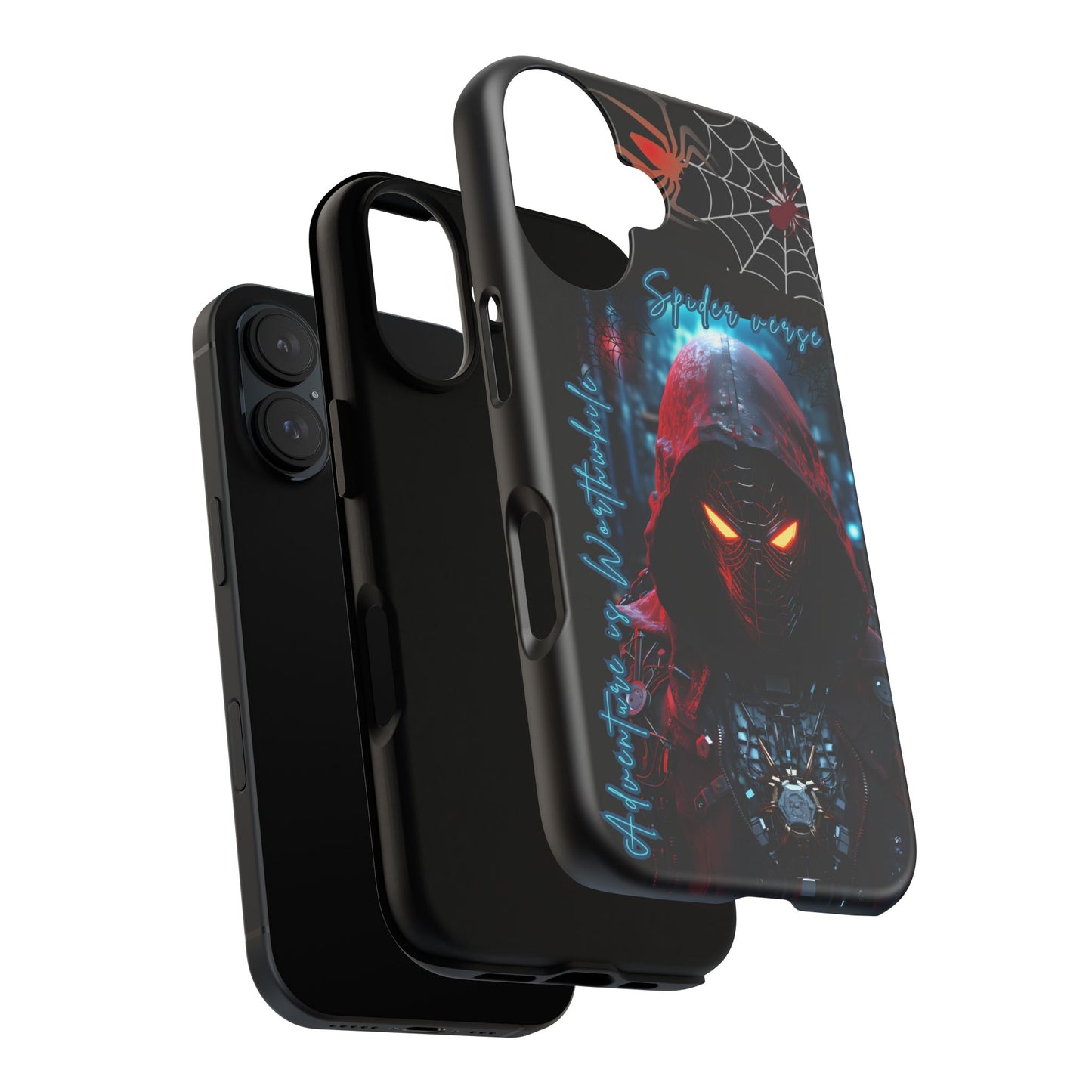 Spiderman Phone Case — Neon Hooded Skull Design "Spider verse"