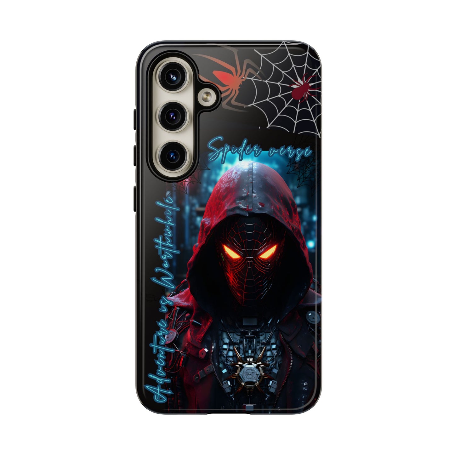 Spiderman Phone Case — Neon Hooded Skull Design "Spider verse"