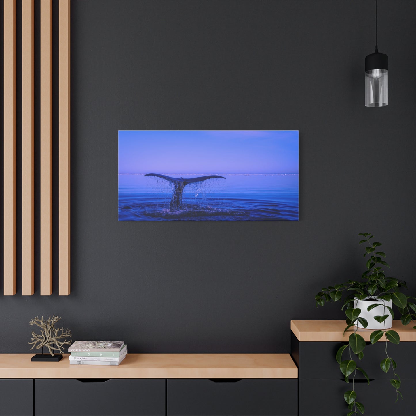 Whale Tail Matte Canvas Print — Ocean Sunset Wall Art