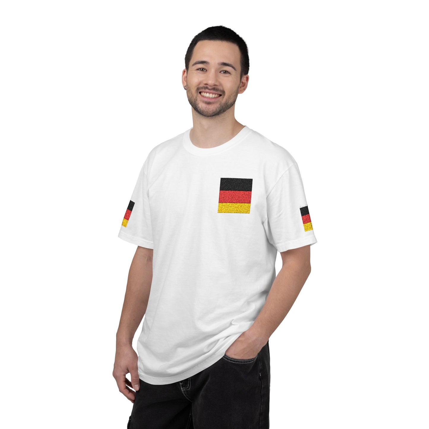 Germany Flag Pocket T-Shirt — German Pride Tee with Sleeve Flags
