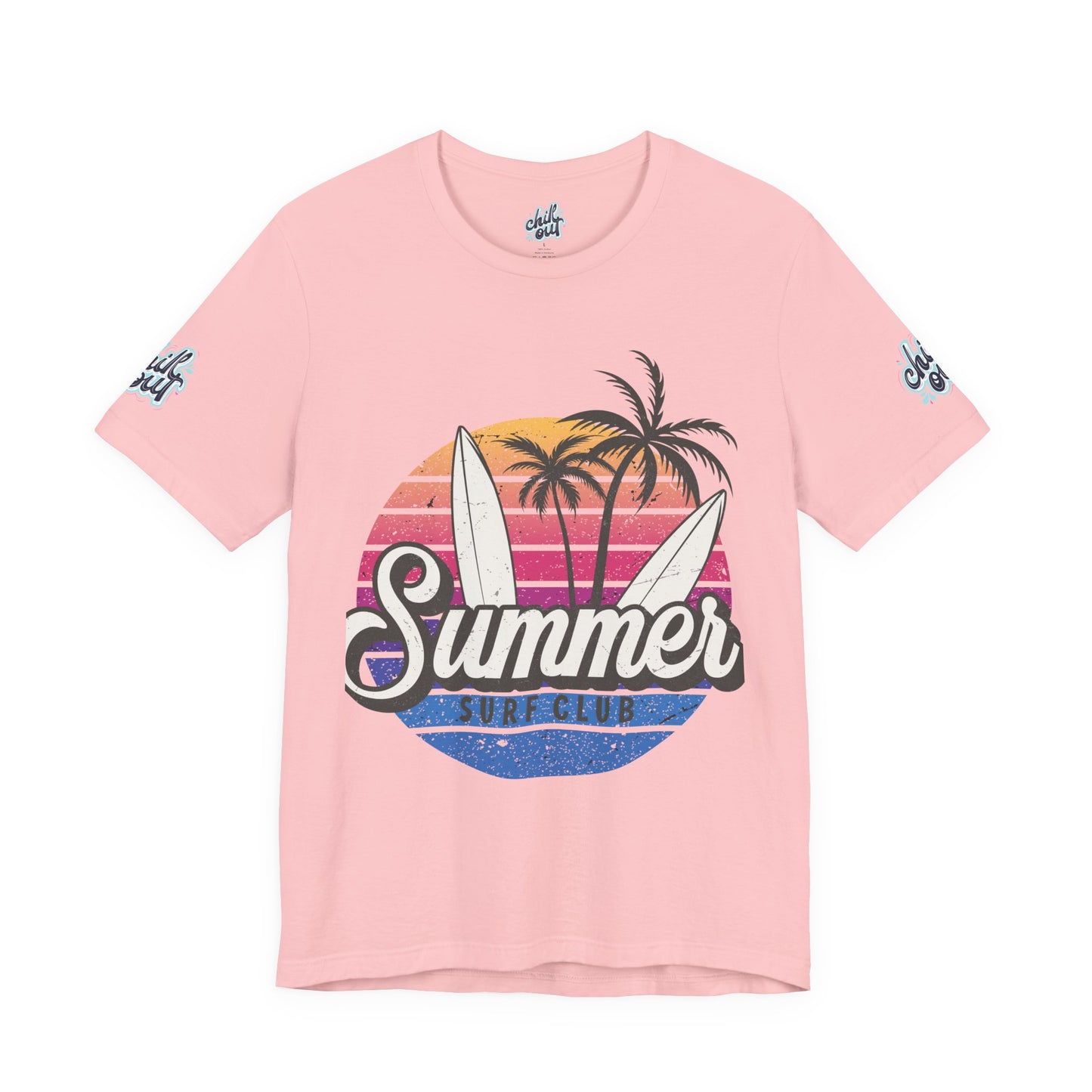 Summer Surf Tee – “Here Comes The Sun” Vintage Surfboard & Palm Graphic T-Shirt