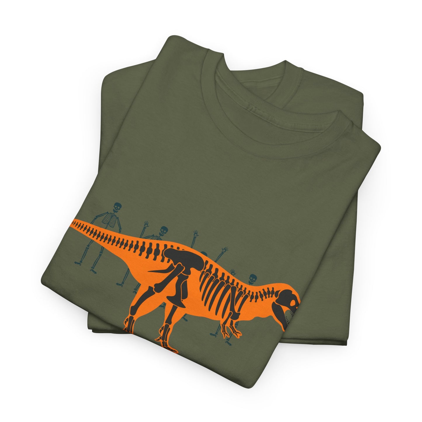 Dinosaur Graphic Tee — Retro Neon T-Rex & Skeleton Shirt