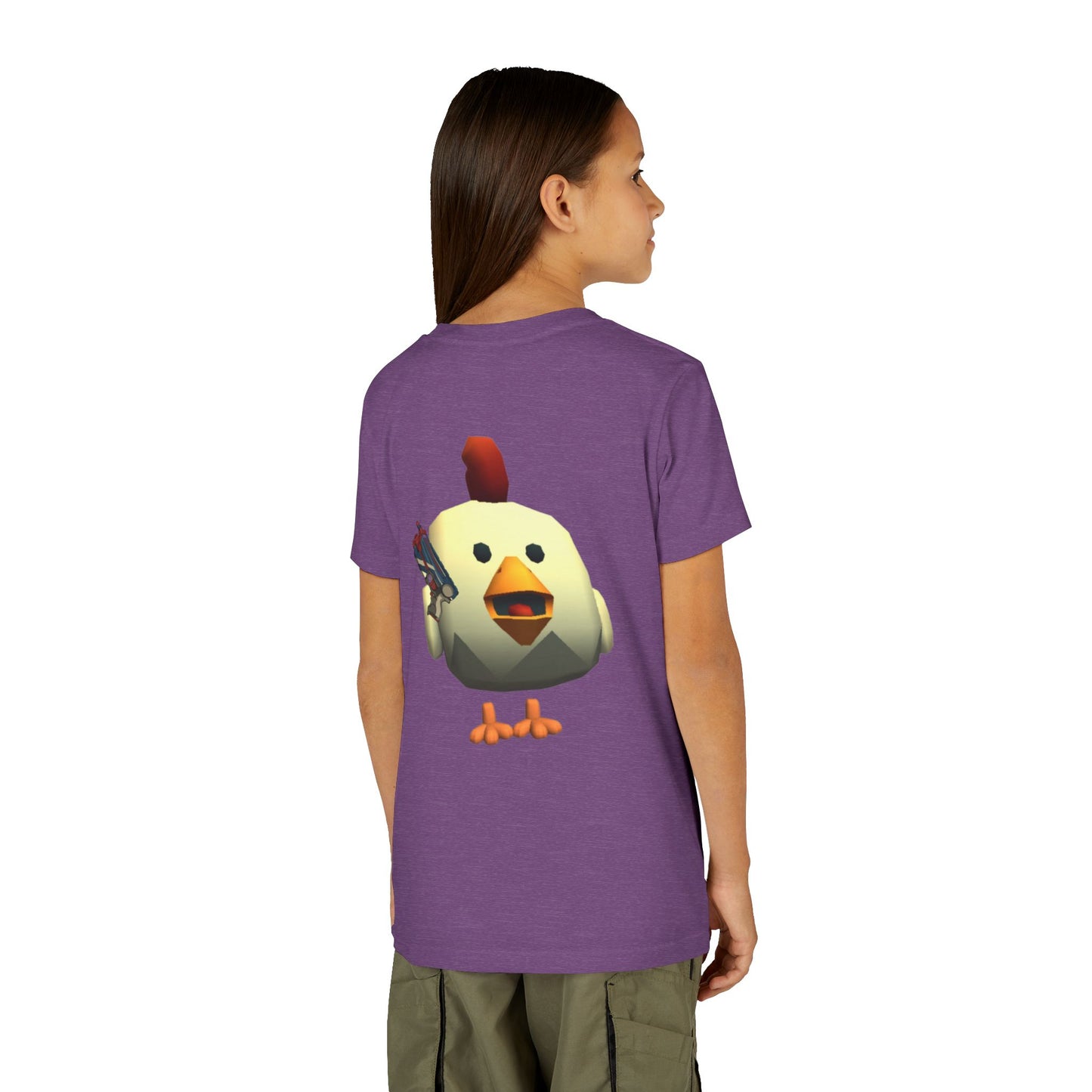 Youth Tee — Cute Chicken Gun Character Kids T-Shirt