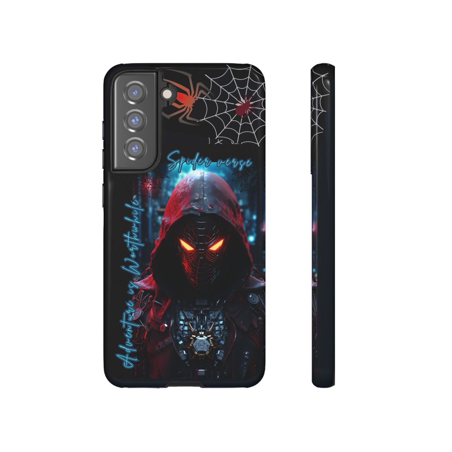 Spiderman Phone Case — Neon Hooded Skull Design "Spider verse"