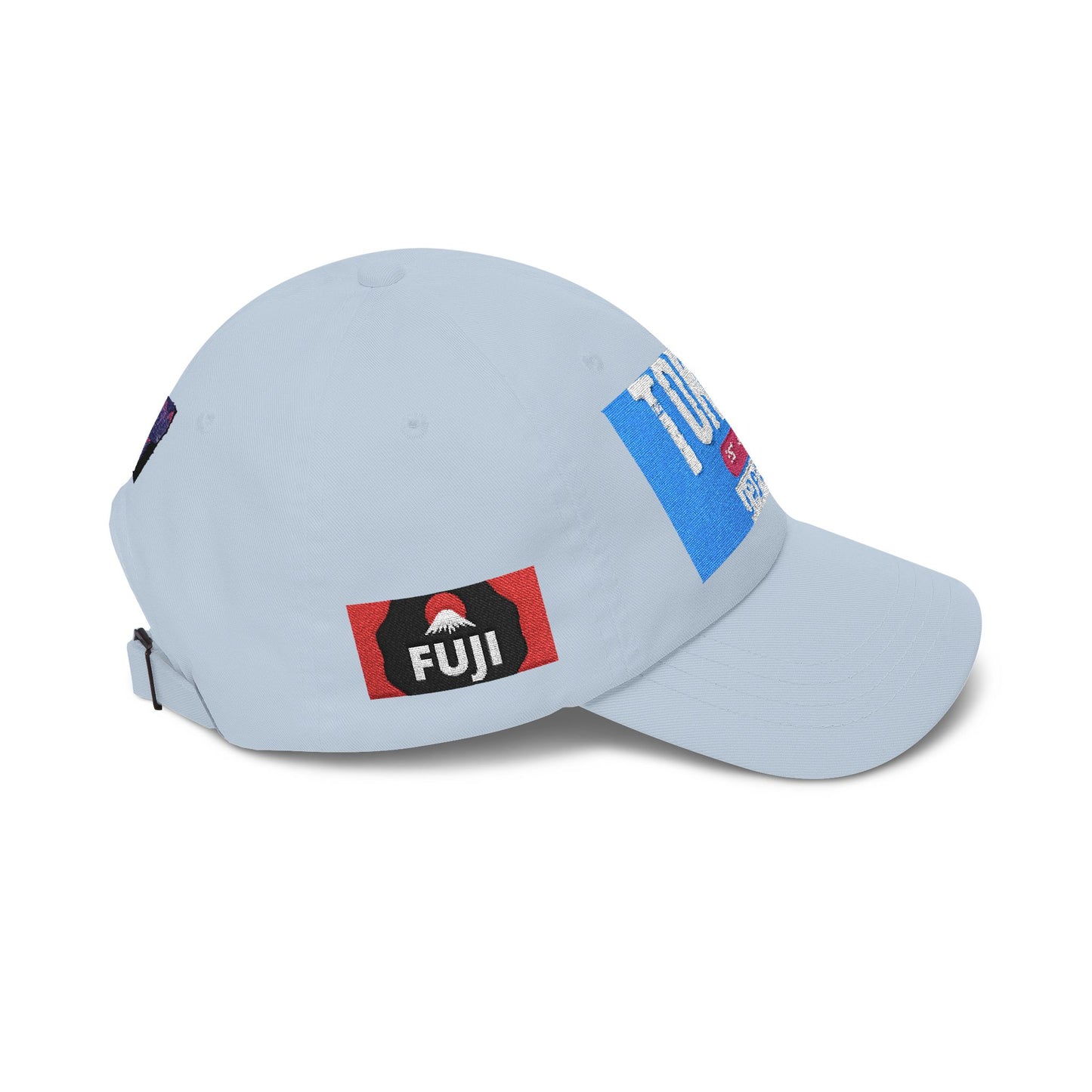 Tokyo Retro Patch Dad Cap – White Embroidered Travel Baseball Hat
