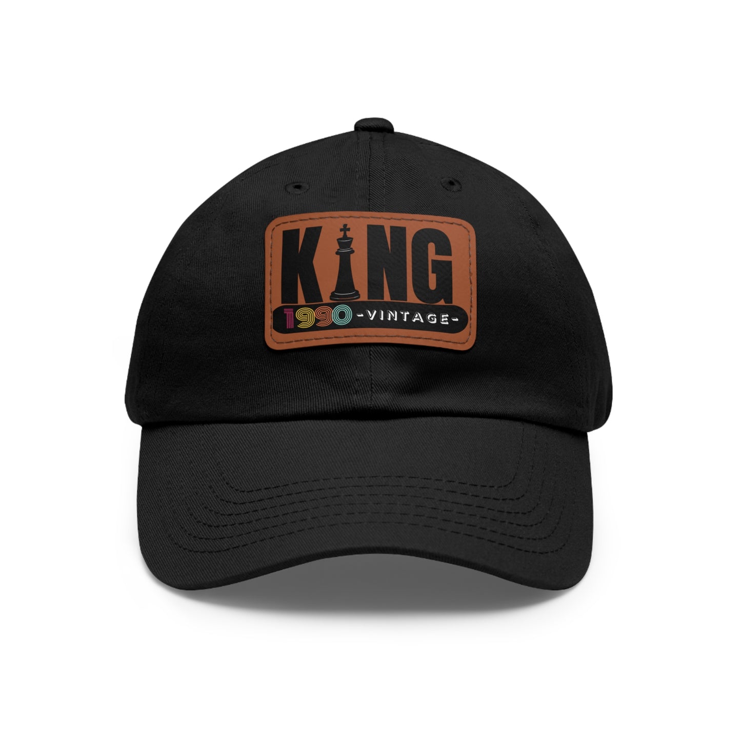 King 1990 Vintage Leather Patch Dad Hat