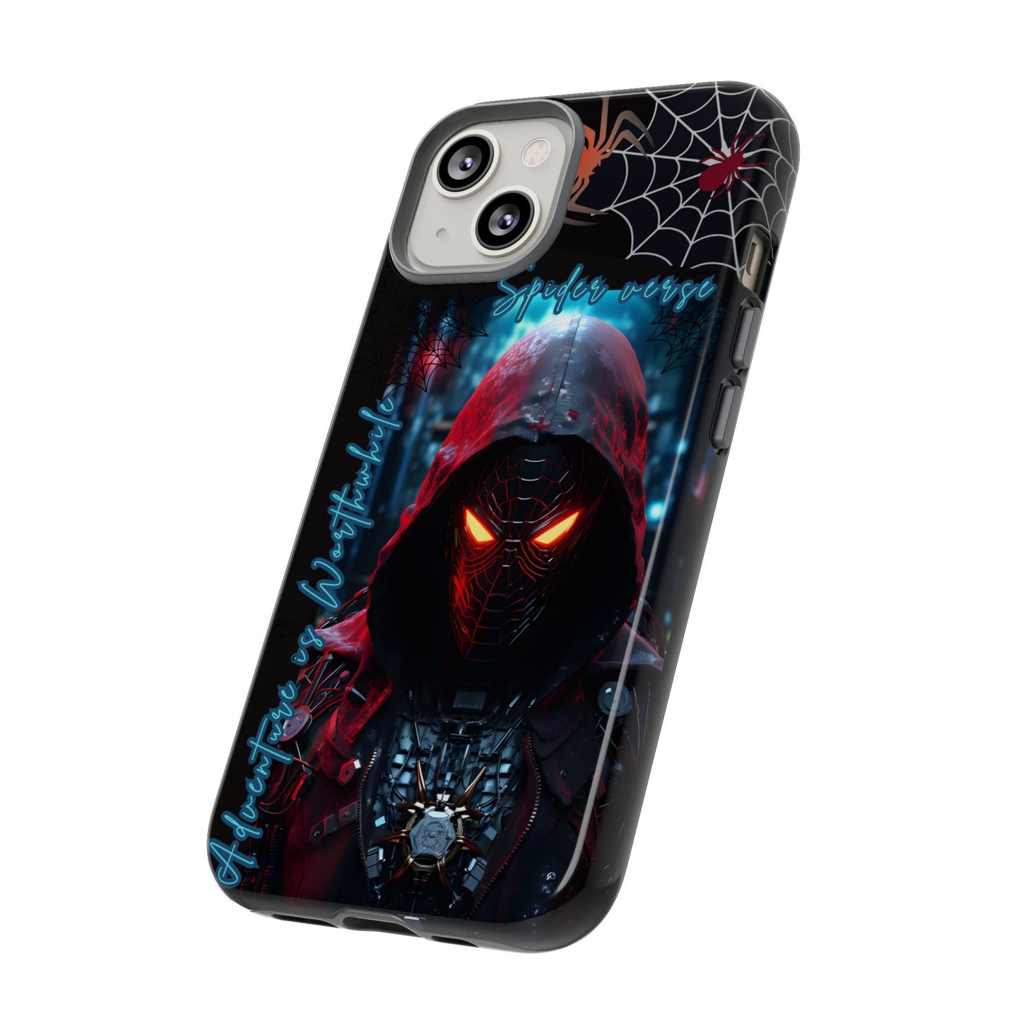 Spiderman Phone Case — Neon Hooded Skull Design "Spider verse"