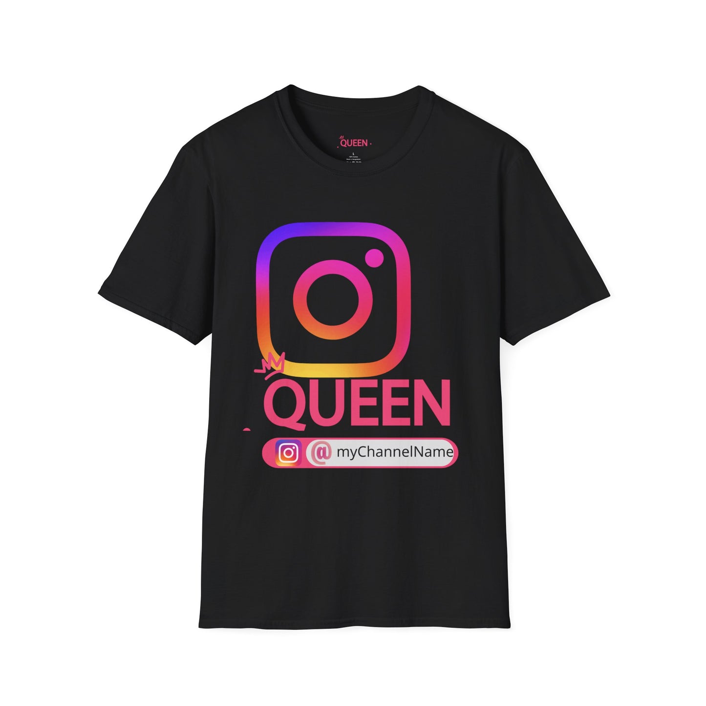 Instagram Queen T-Shirt — "Queen" Social Media Tee with Custom @handle