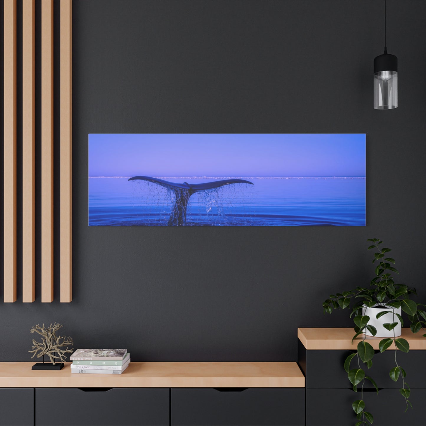 Whale Tail Matte Canvas Print — Ocean Sunset Wall Art