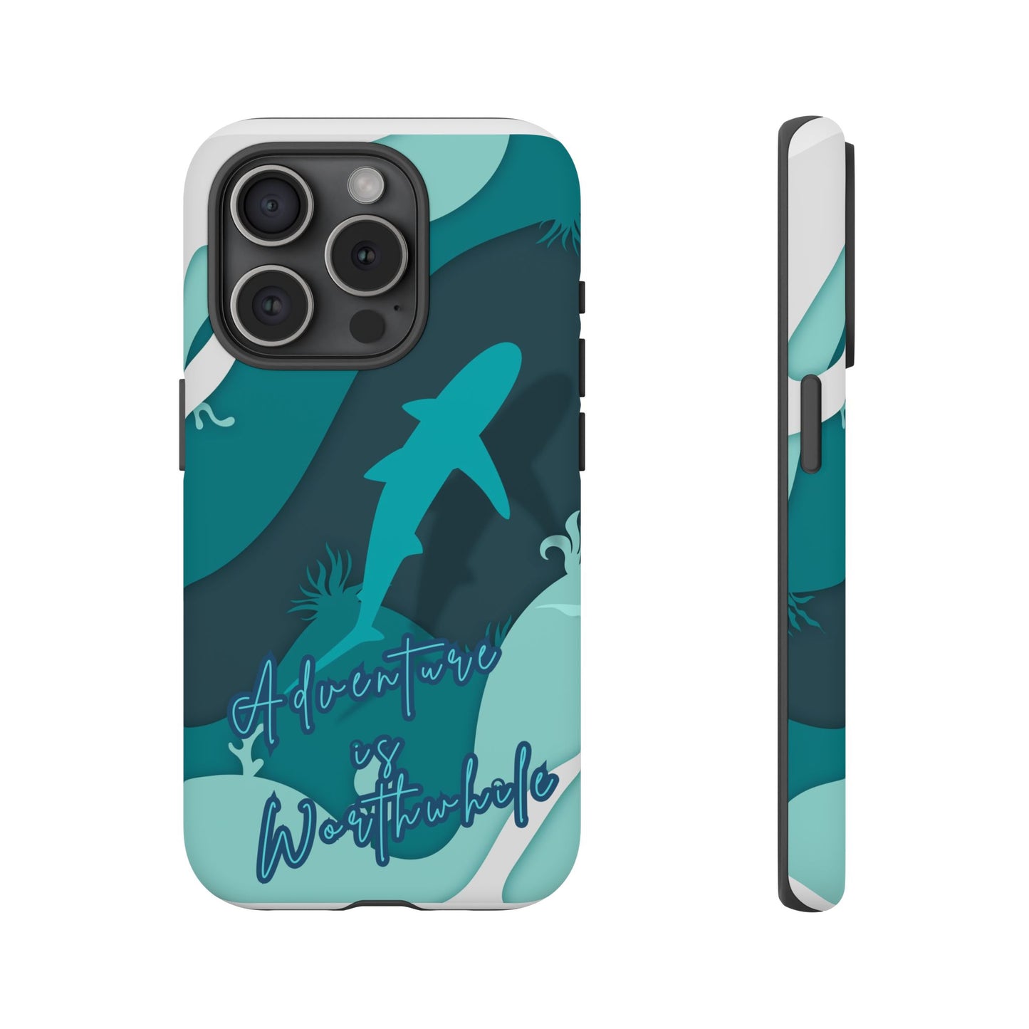 Blue Ocean Phone Case - "Adventure is Worthwhile" Teal Protective Cover