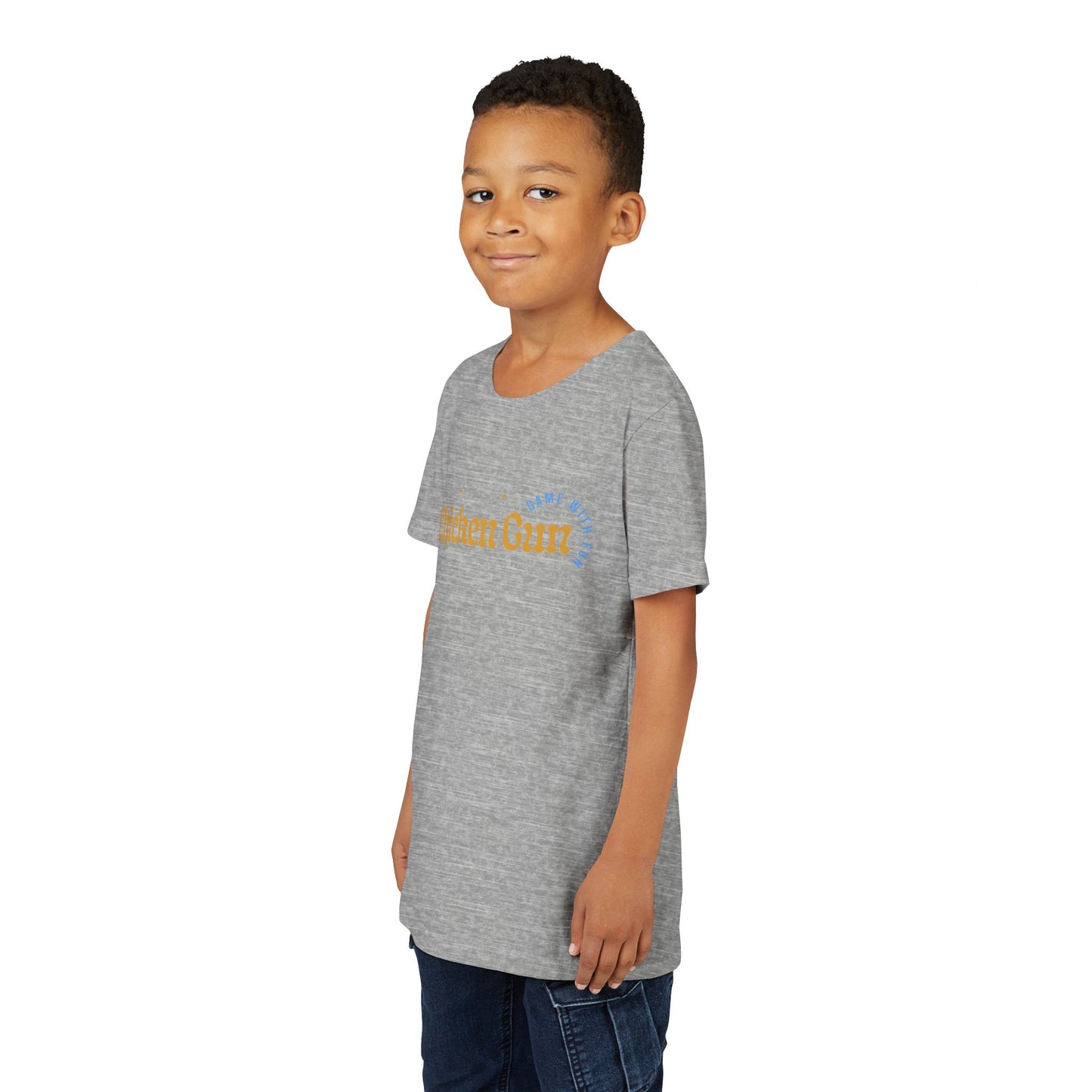 Youth Tee — Cute Chicken Gun Character Kids T-Shirt