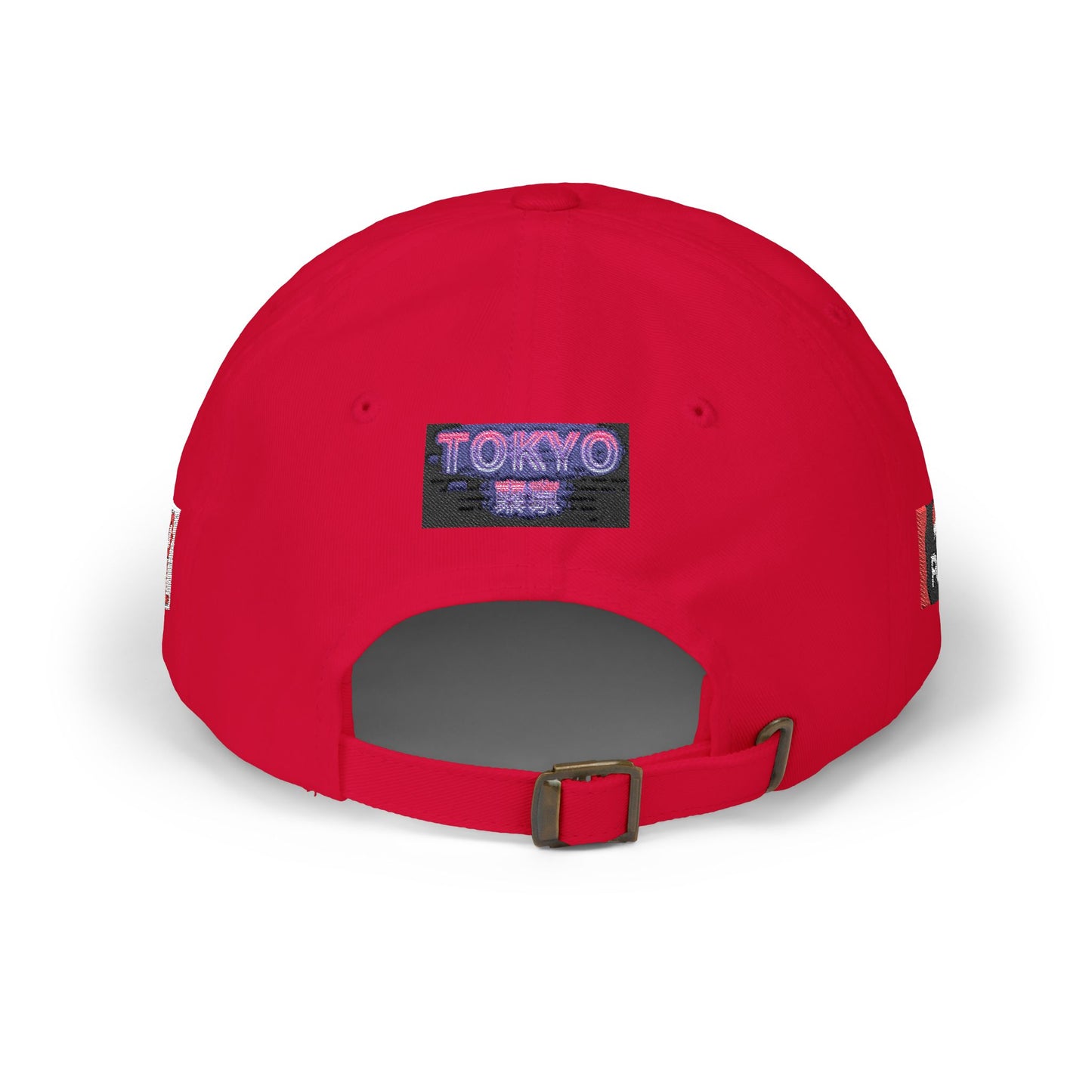Tokyo Retro Patch Dad Cap – White Embroidered Travel Baseball Hat