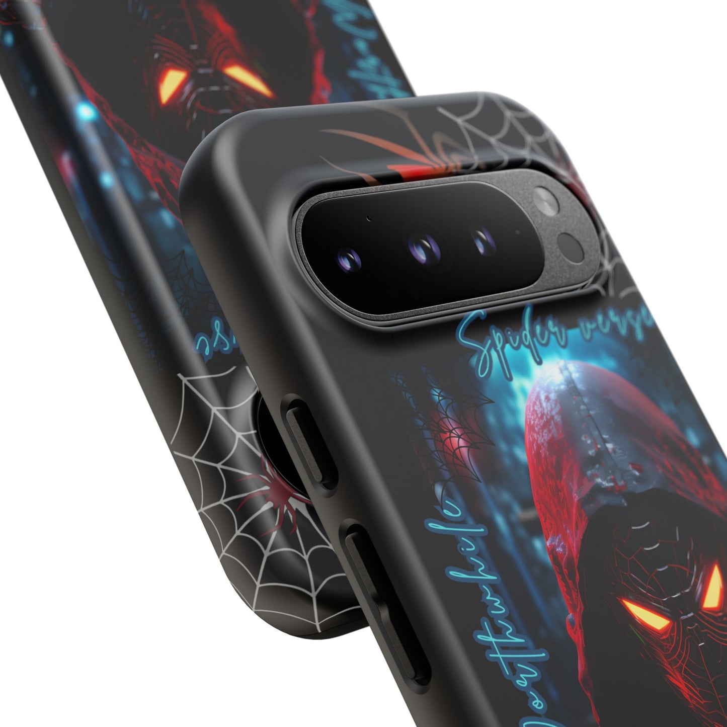 Spiderman Phone Case — Neon Hooded Skull Design "Spider verse"