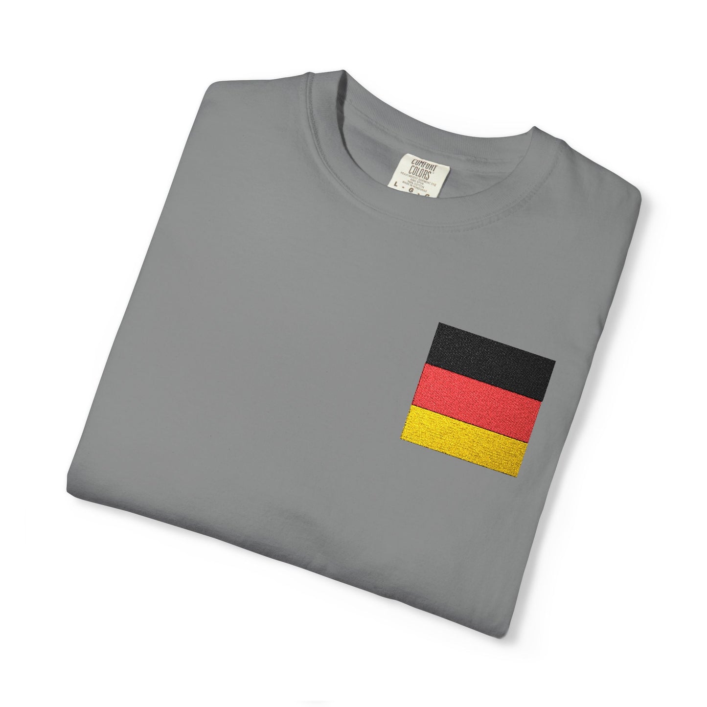 Germany Flag Pocket T-Shirt — German Pride Tee with Sleeve Flags