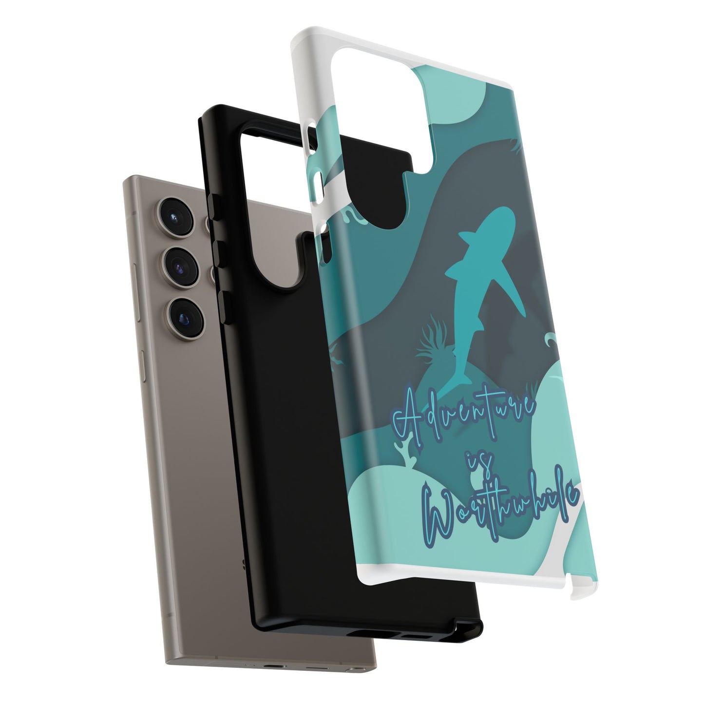 Blue Ocean Phone Case - "Adventure is Worthwhile" Teal Protective Cover