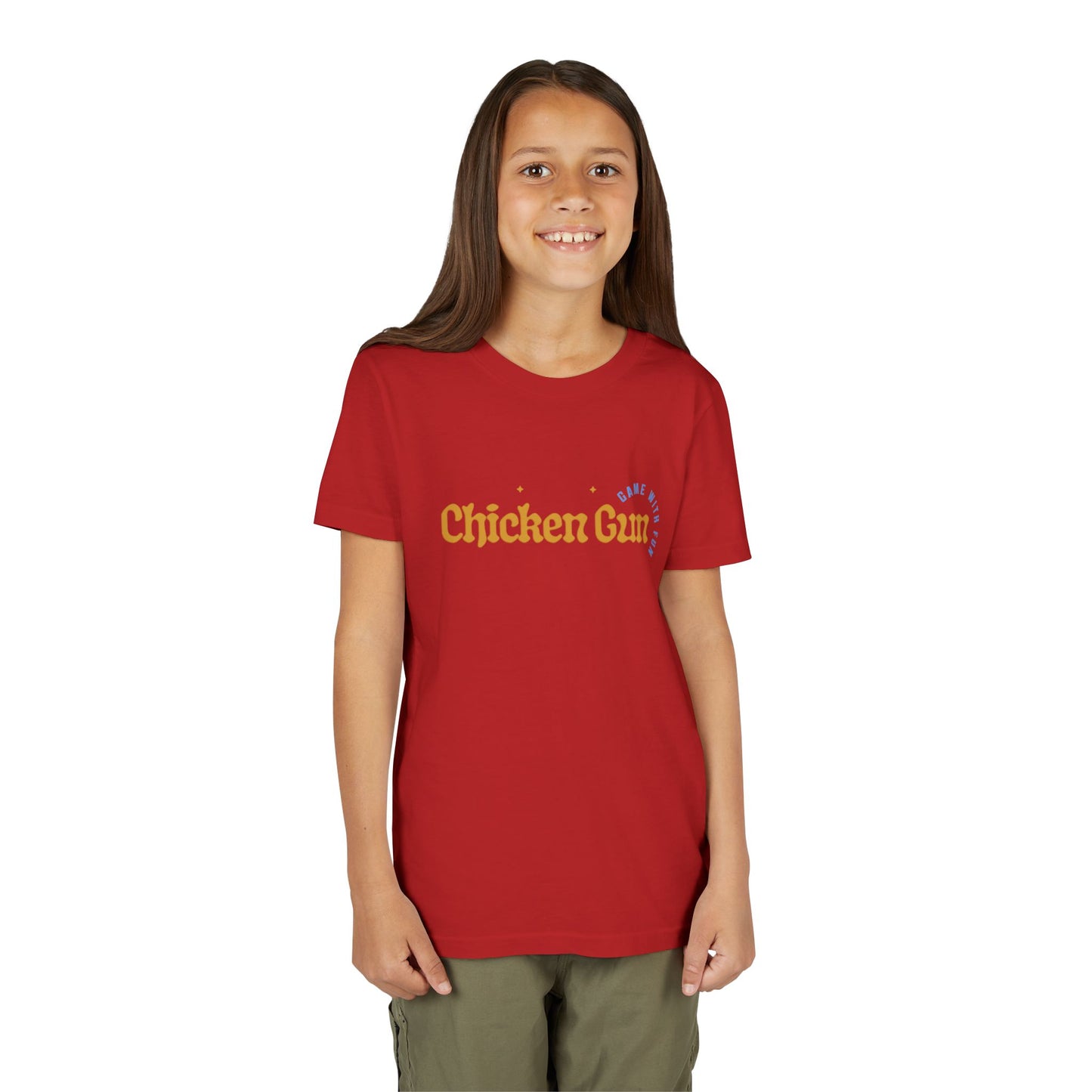 Youth Tee — Cute Chicken Gun Character Kids T-Shirt
