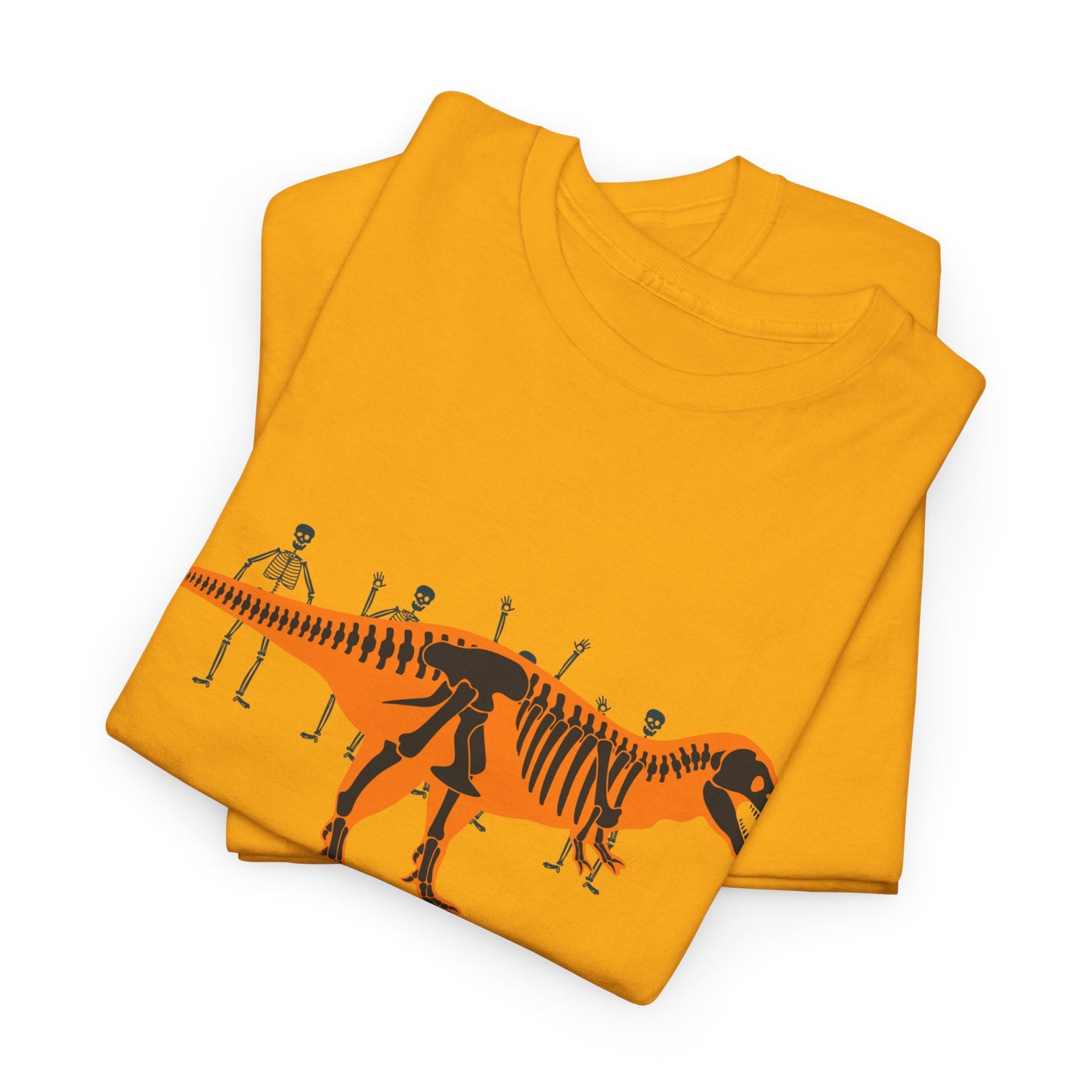 Dinosaur Graphic Tee — Retro Neon T-Rex & Skeleton Shirt