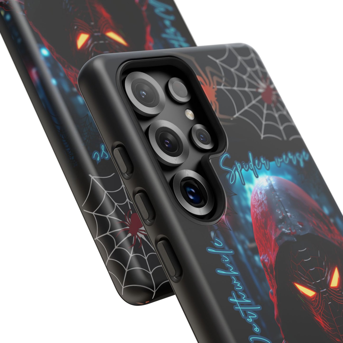 Spiderman Phone Case — Neon Hooded Skull Design "Spider verse"