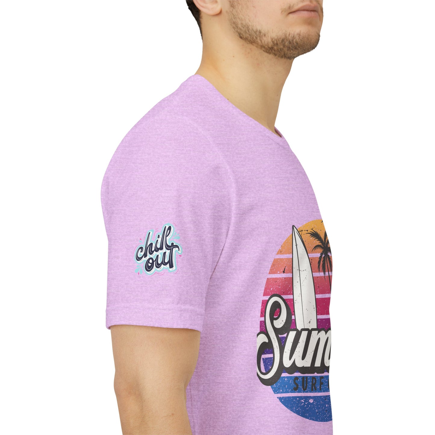Summer Surf Tee – “Here Comes The Sun” Vintage Surfboard & Palm Graphic T-Shirt