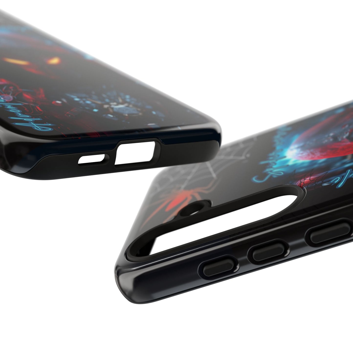 Spiderman Phone Case — Neon Hooded Skull Design "Spider verse"
