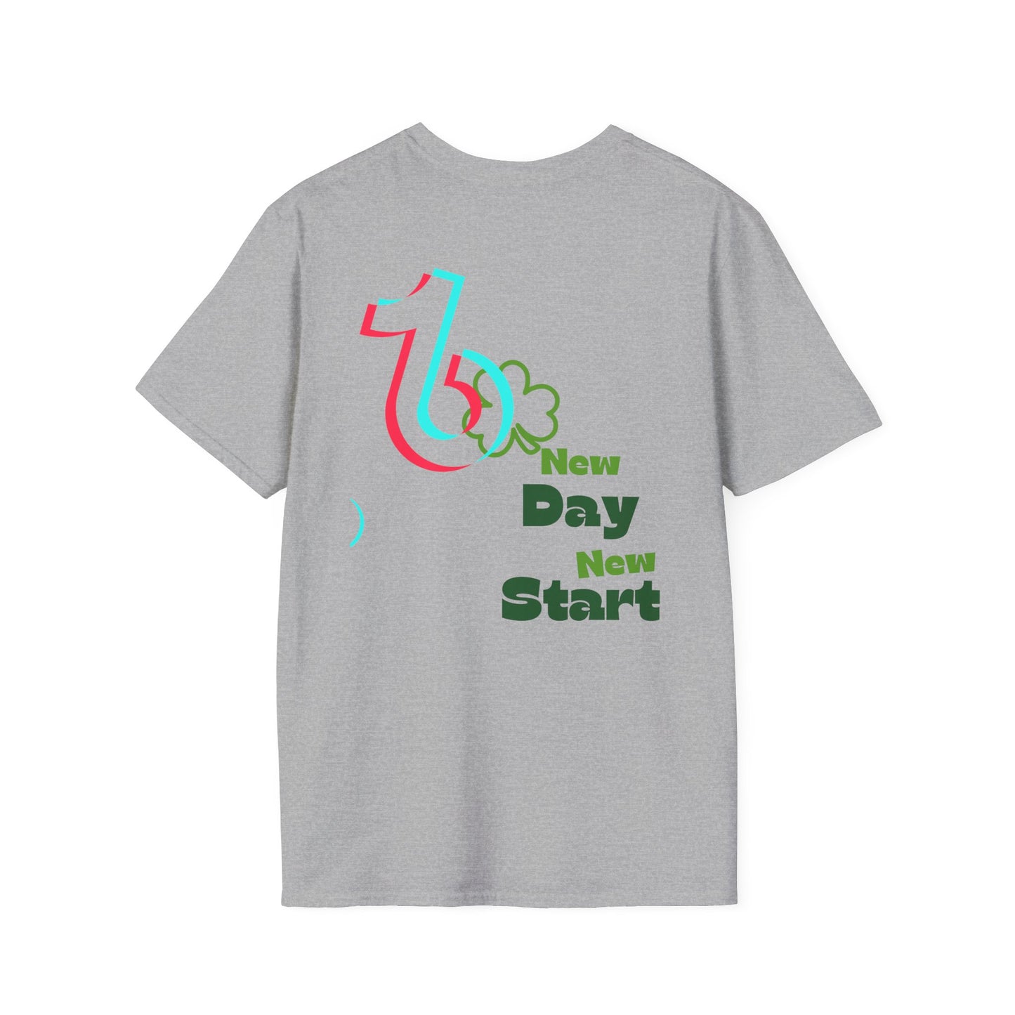 TikTok Queen Graphic T-Shirt — Personalized Channel Name, 'New Day New Start' Back Design