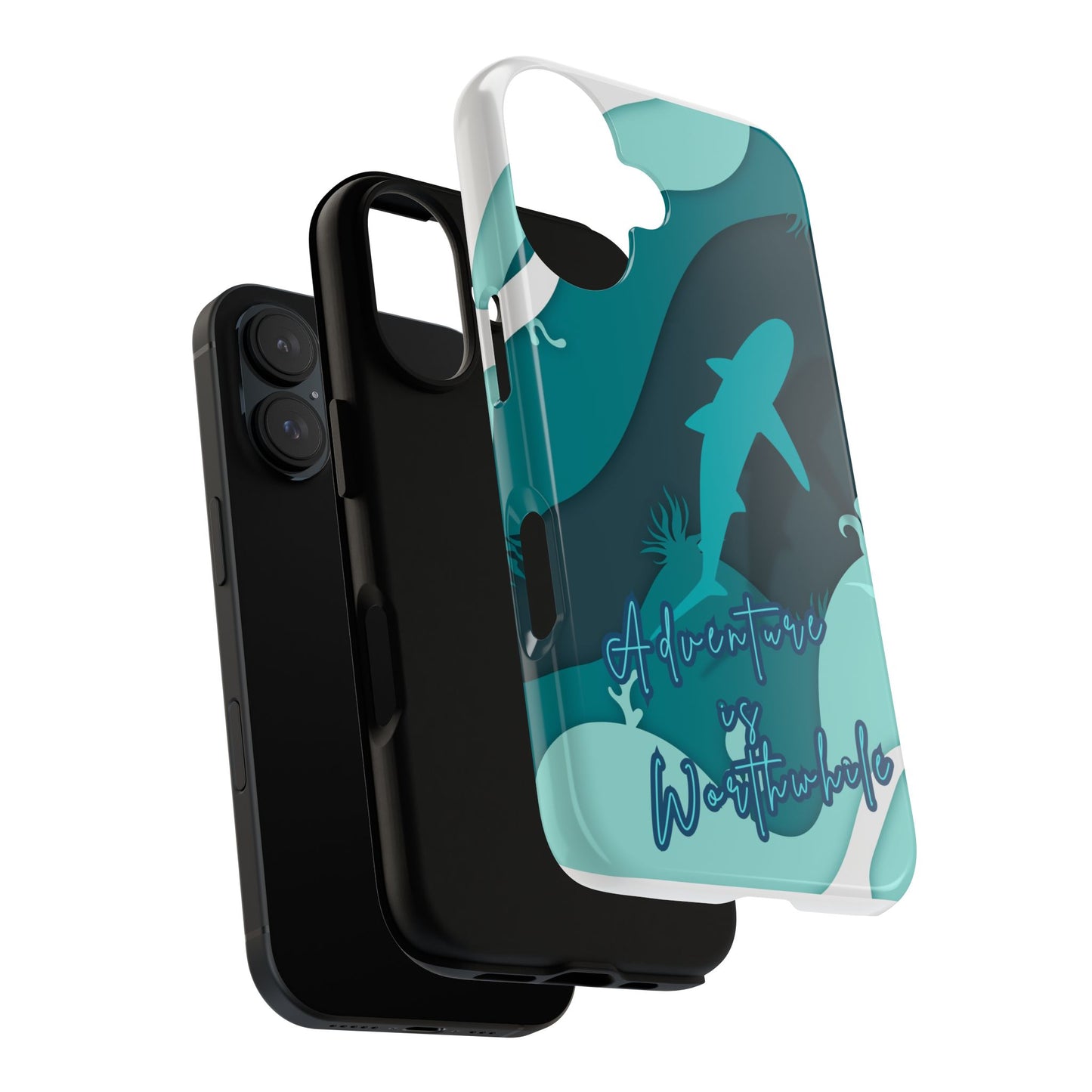 Blue Ocean Phone Case - "Adventure is Worthwhile" Teal Protective Cover