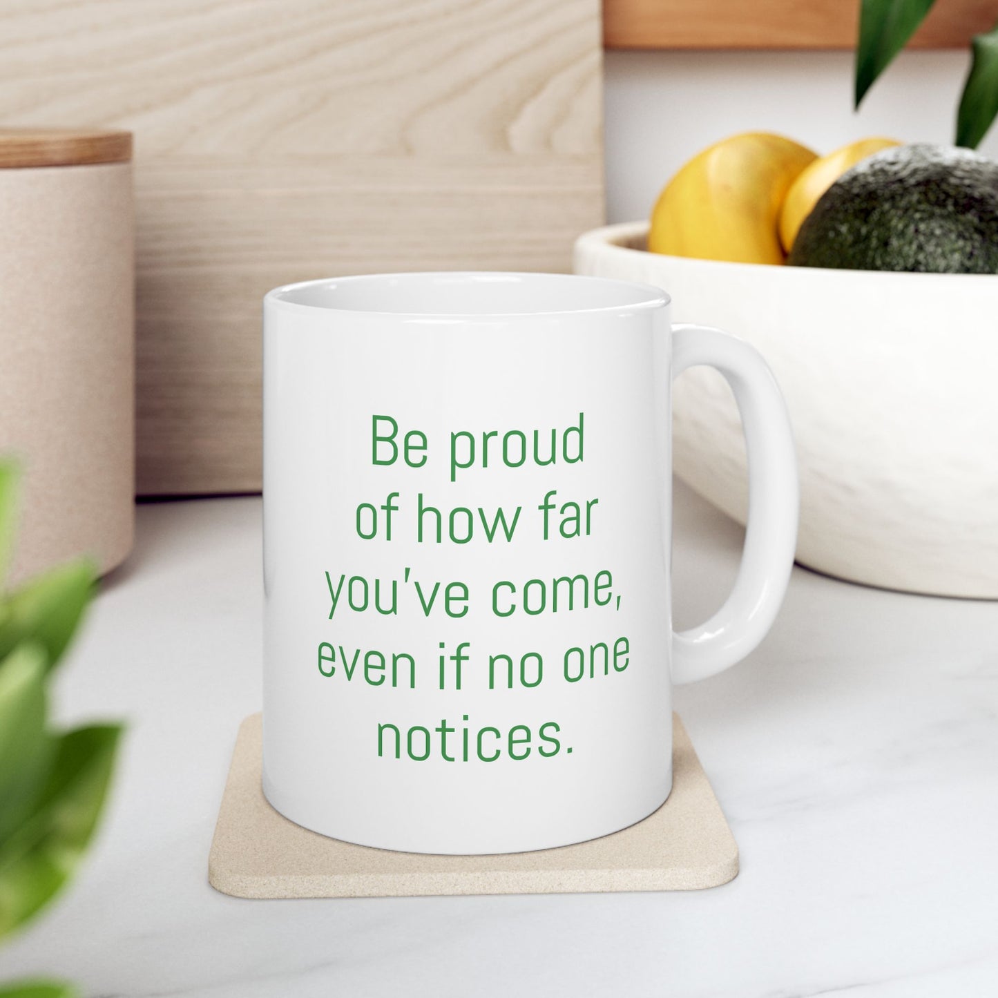 Motivational Quote Ceramic Mug — "Being the Best Version of You" Cutom text