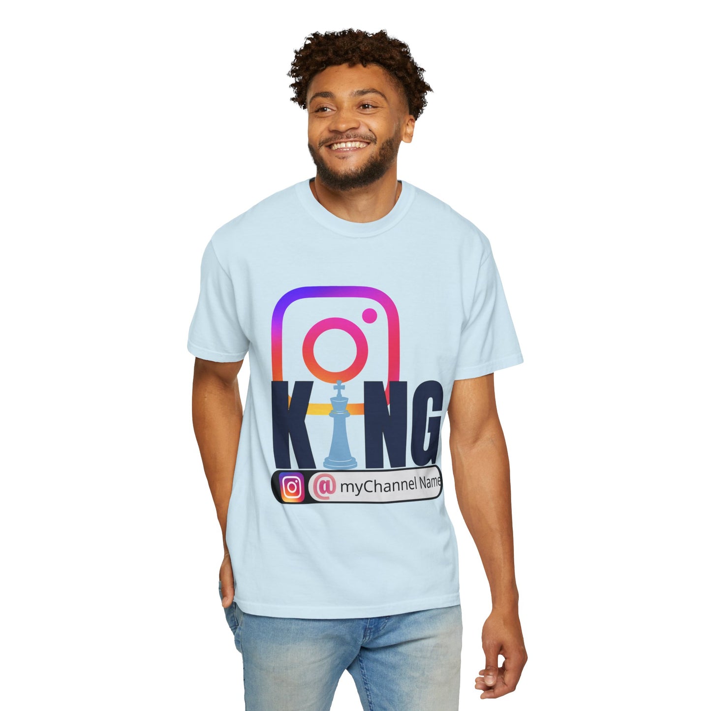 Instagram King T-Shirt — Custom @myChannel Name Social Media Tee