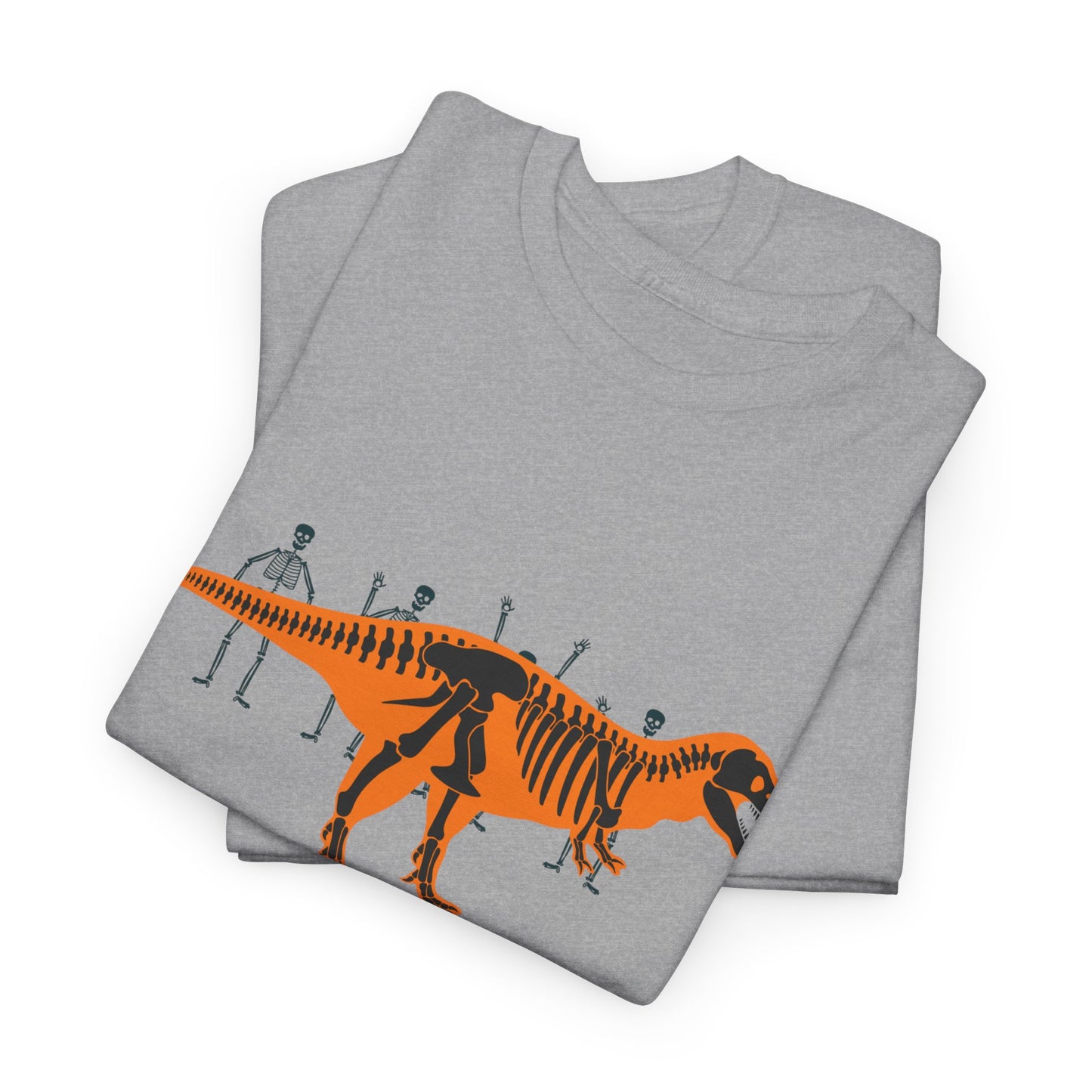 Dinosaur Graphic Tee — Retro Neon T-Rex & Skeleton Shirt