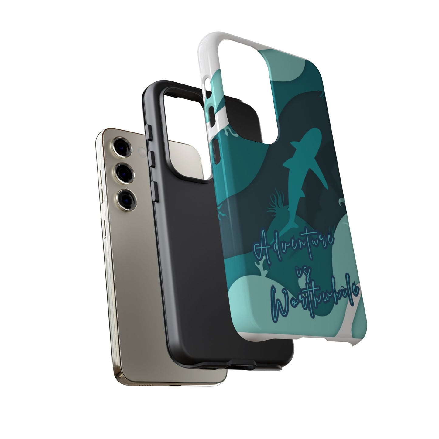 Blue Ocean Phone Case - "Adventure is Worthwhile" Teal Protective Cover
