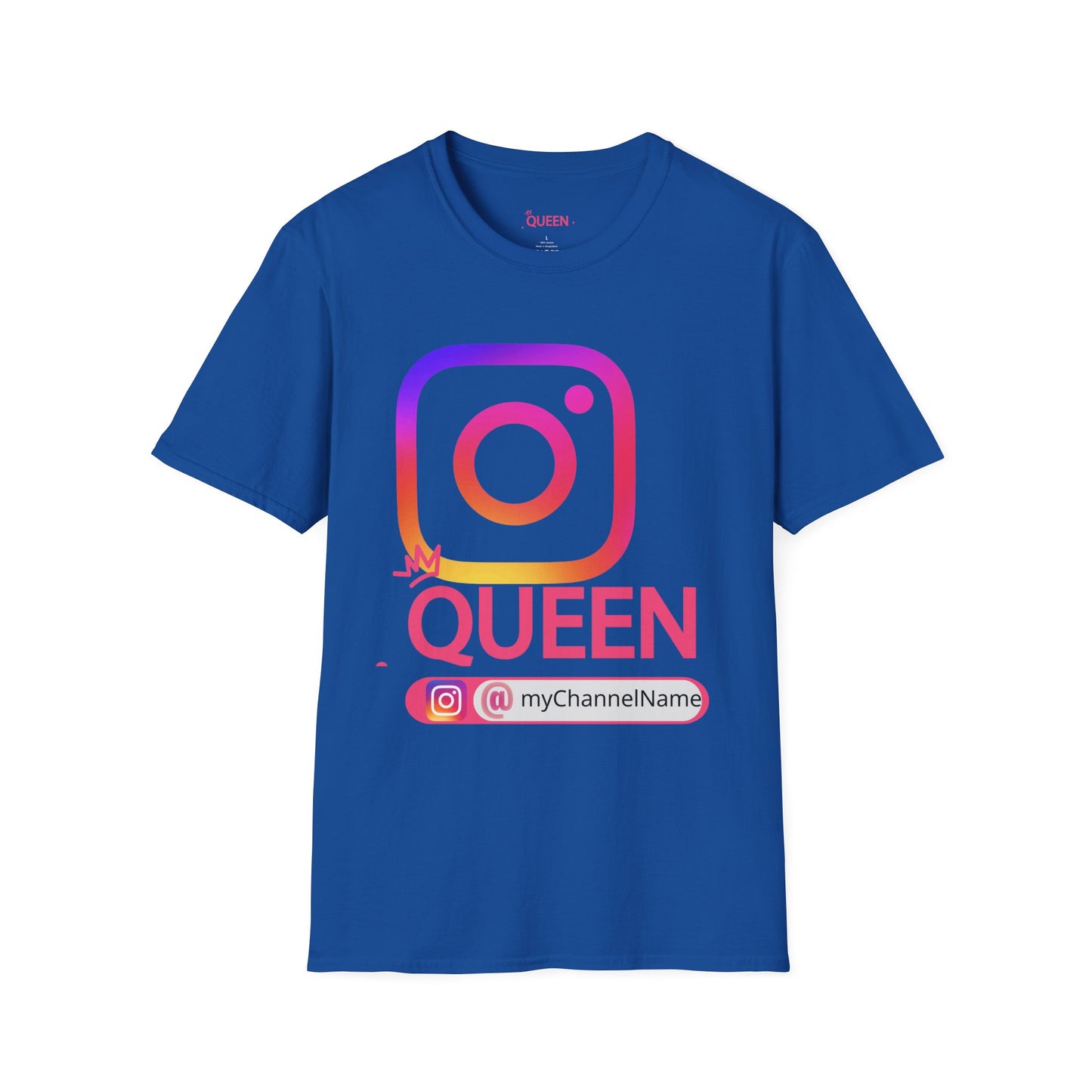 Instagram Queen T-Shirt — "Queen" Social Media Tee with Custom @handle