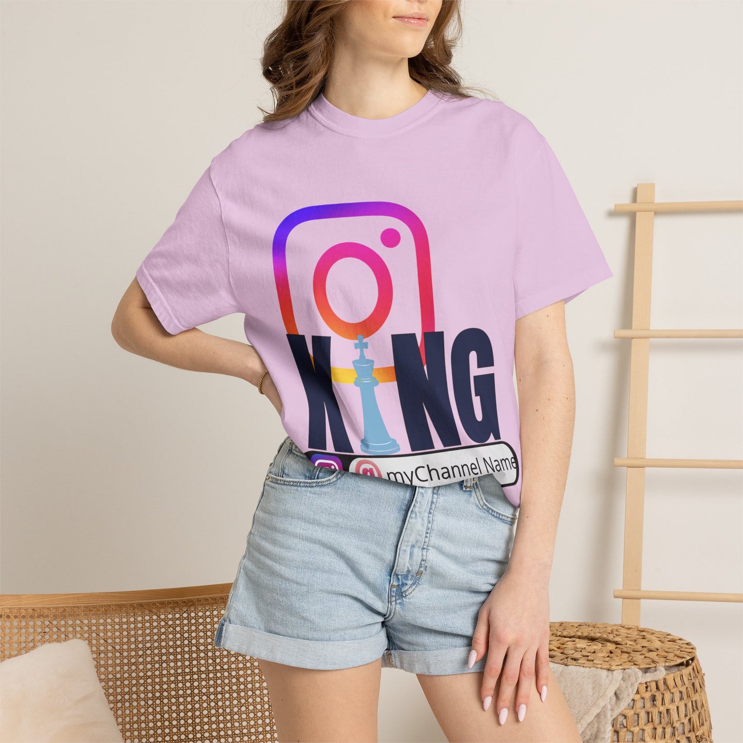 Instagram King T-Shirt — Custom @myChannel Name Social Media Tee