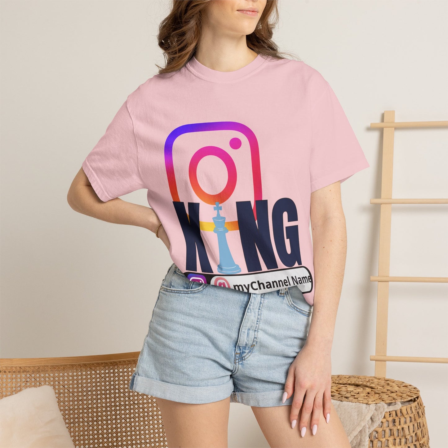 Instagram King T-Shirt — Custom @myChannel Name Social Media Tee