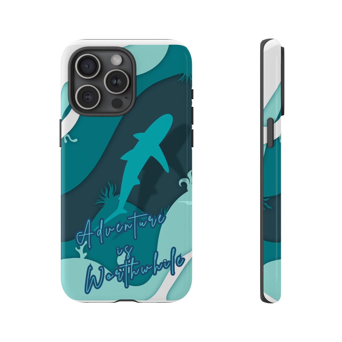 Blue Ocean Phone Case - "Adventure is Worthwhile" Teal Protective Cover