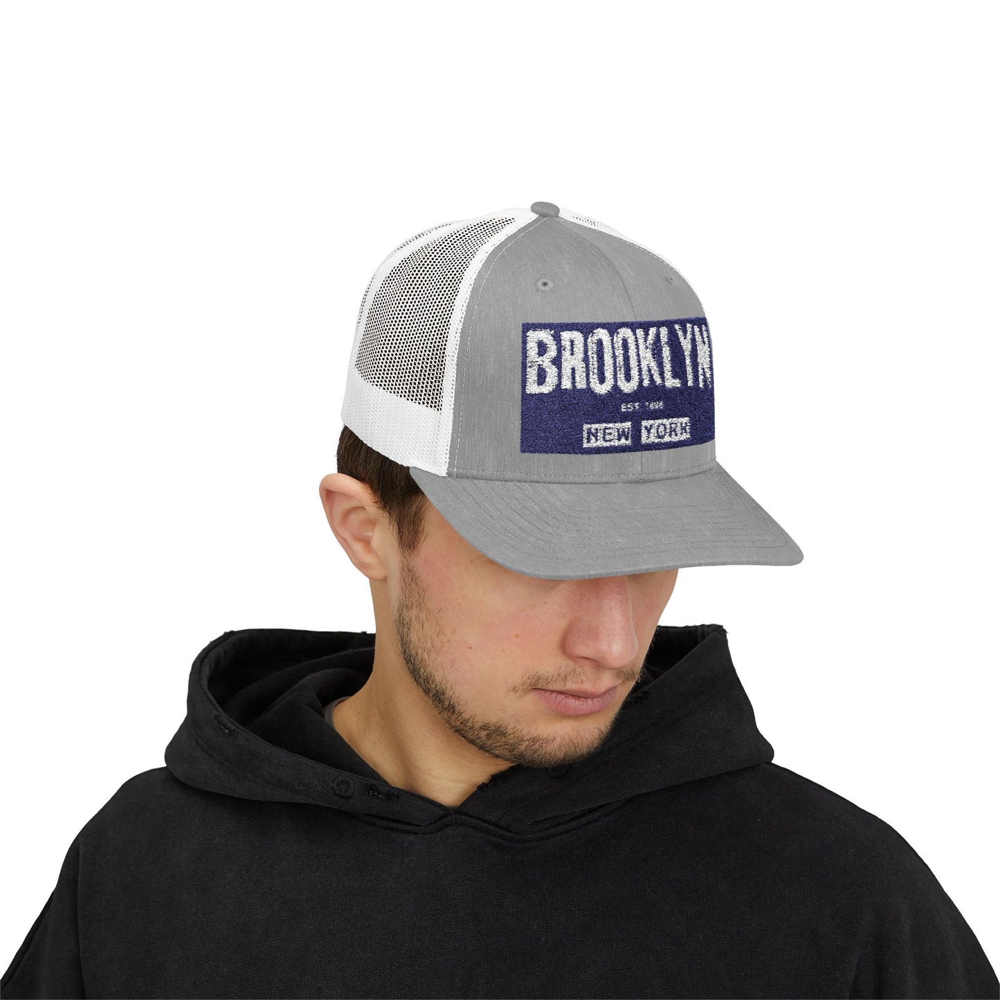 Brooklyn Trucker Cap – Vintage Sequin Patch Snapback