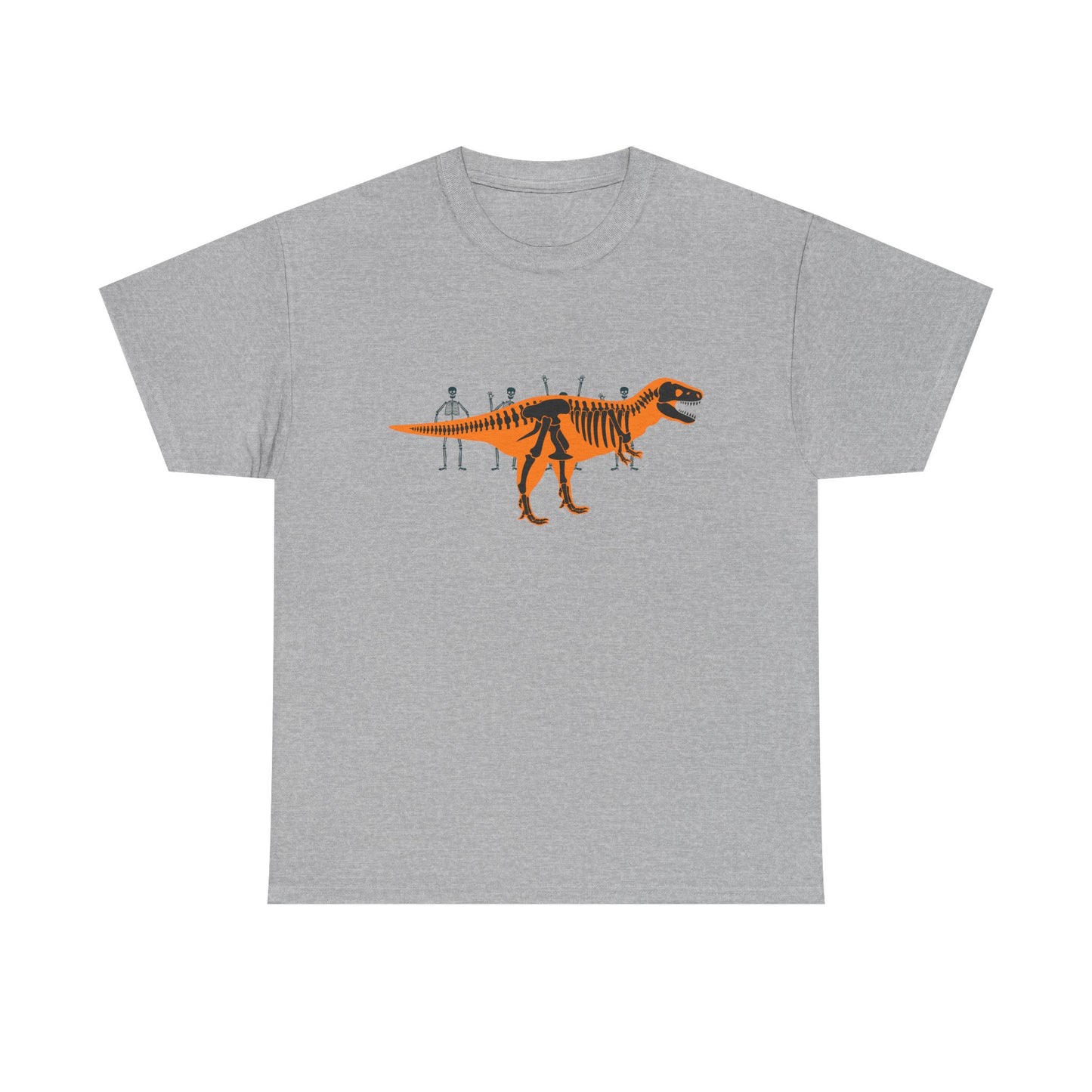 Dinosaur Graphic Tee — Retro Neon T-Rex & Skeleton Shirt