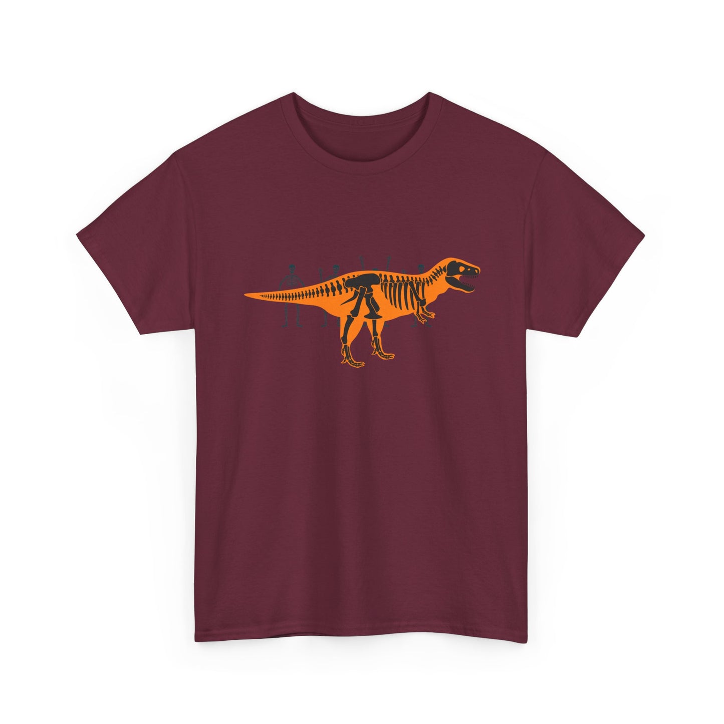 Dinosaur Graphic Tee — Retro Neon T-Rex & Skeleton Shirt