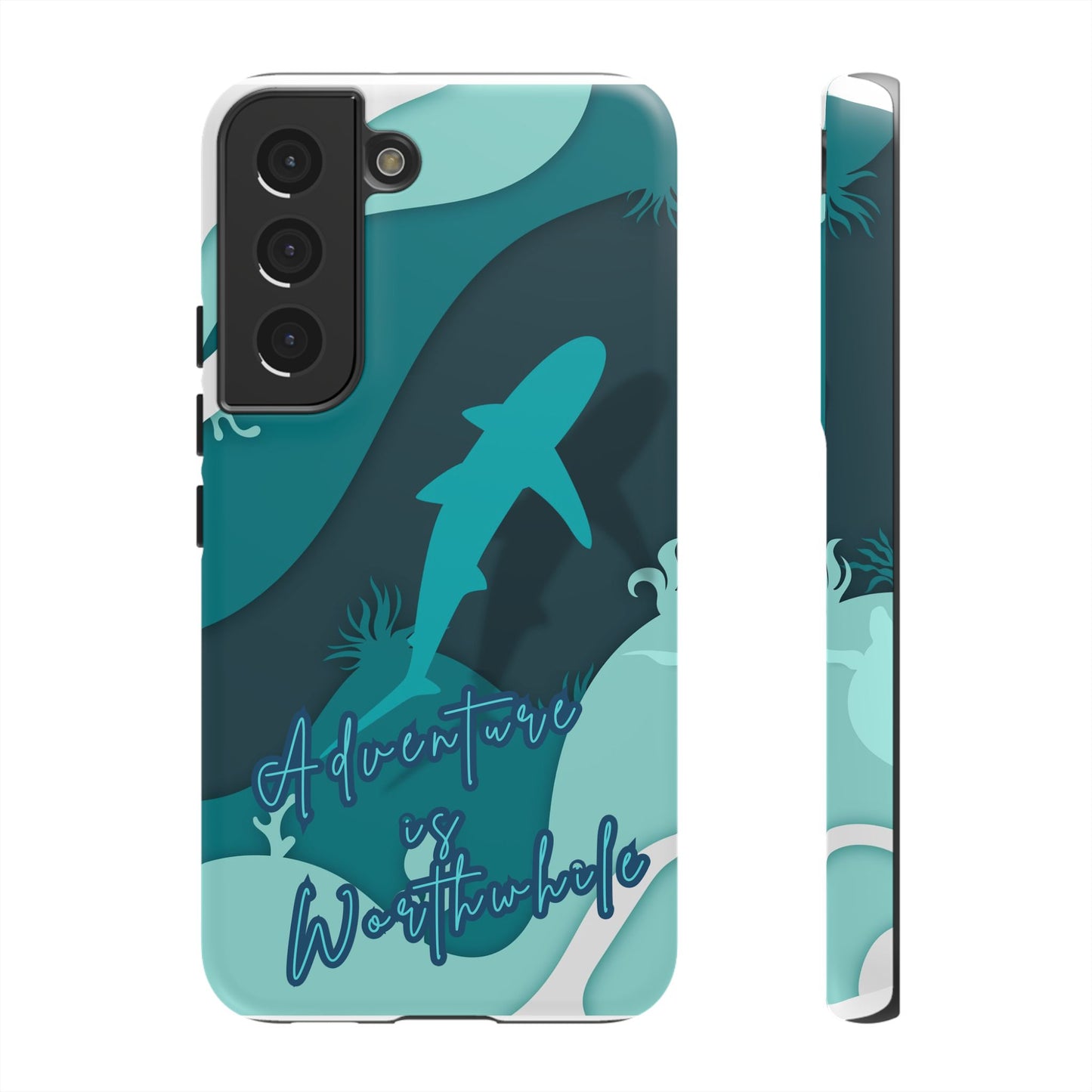 Blue Ocean Phone Case - "Adventure is Worthwhile" Teal Protective Cover