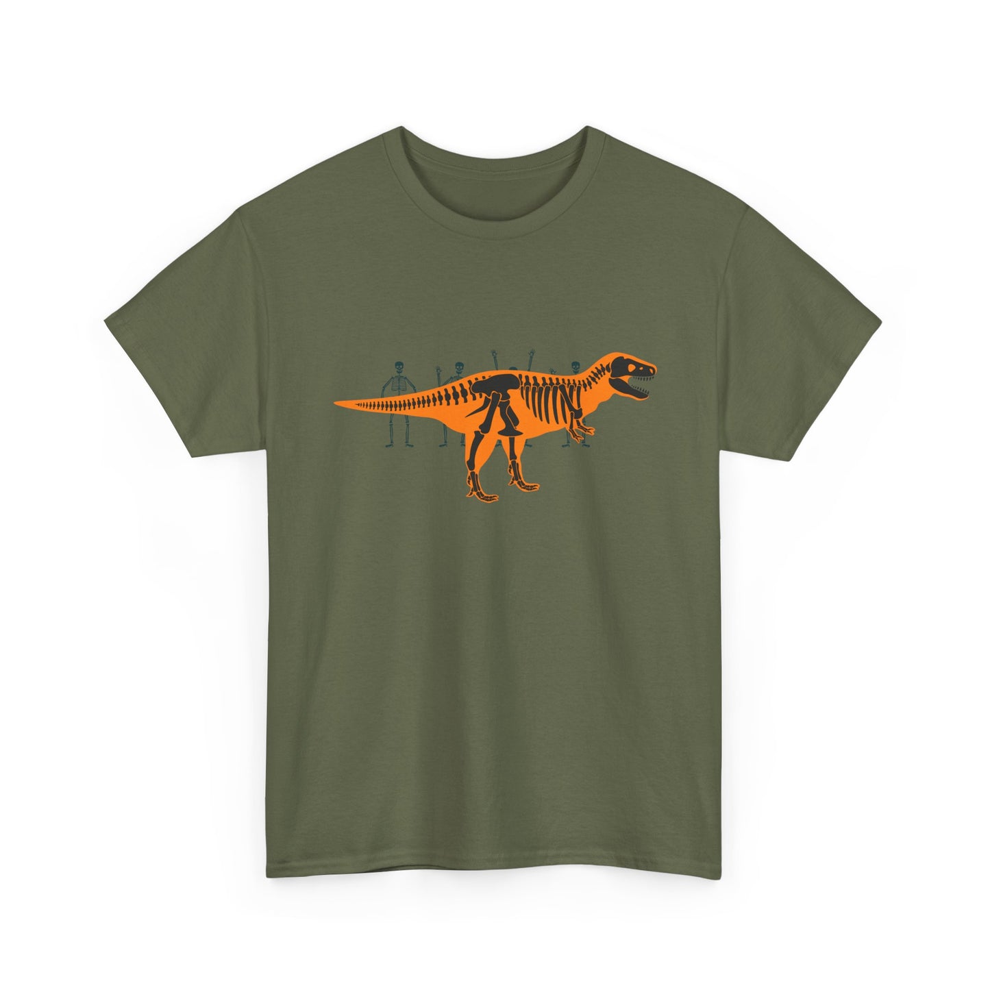 Dinosaur Graphic Tee — Retro Neon T-Rex & Skeleton Shirt