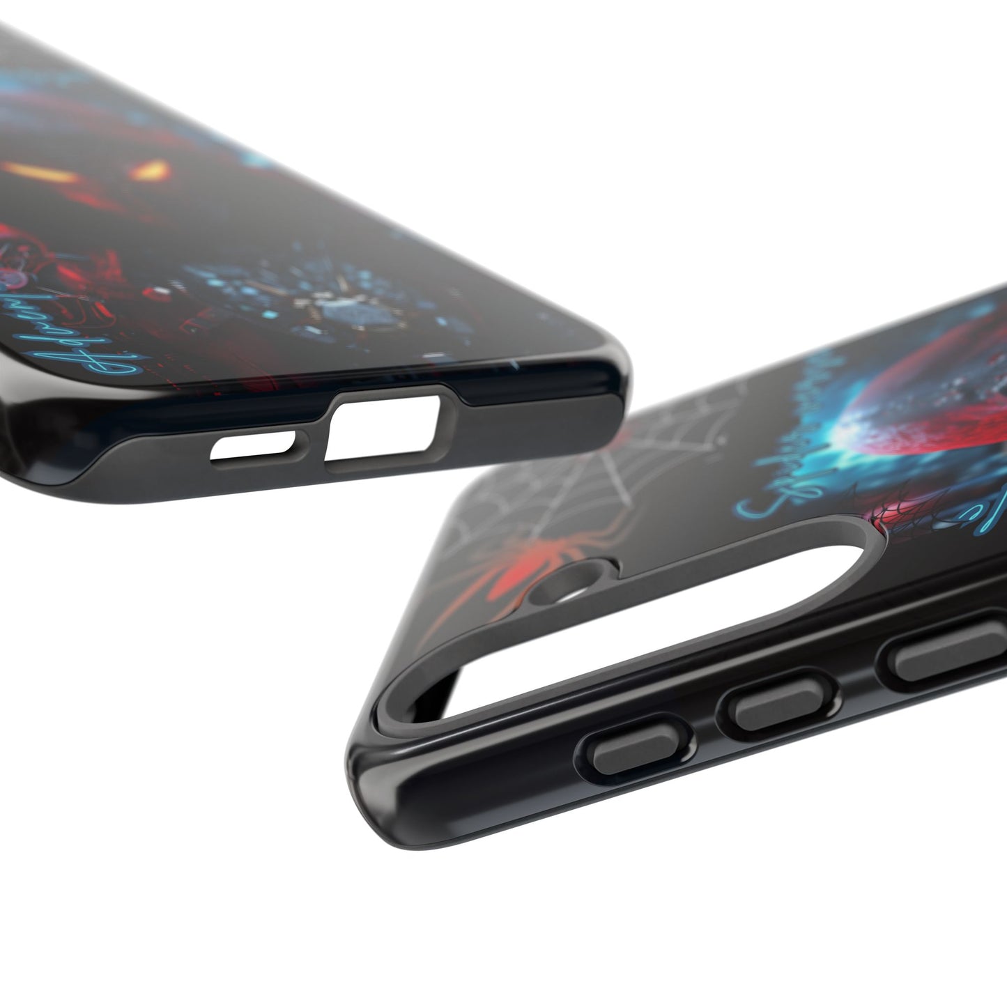 Spiderman Phone Case — Neon Hooded Skull Design "Spider verse"
