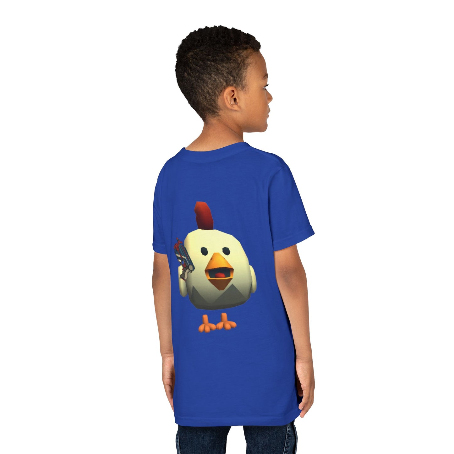 Youth Tee — Cute Chicken Gun Character Kids T-Shirt