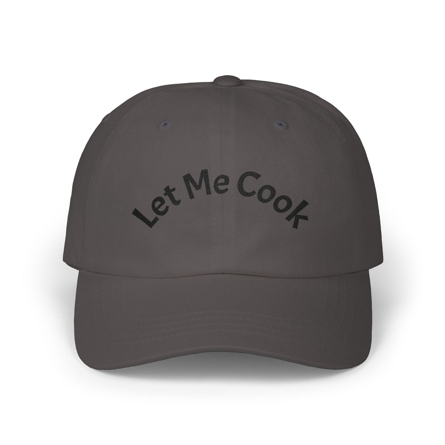 Let Me Cook Dad Cap — Embroidered White Baseball Hat for Cooks & Grillers