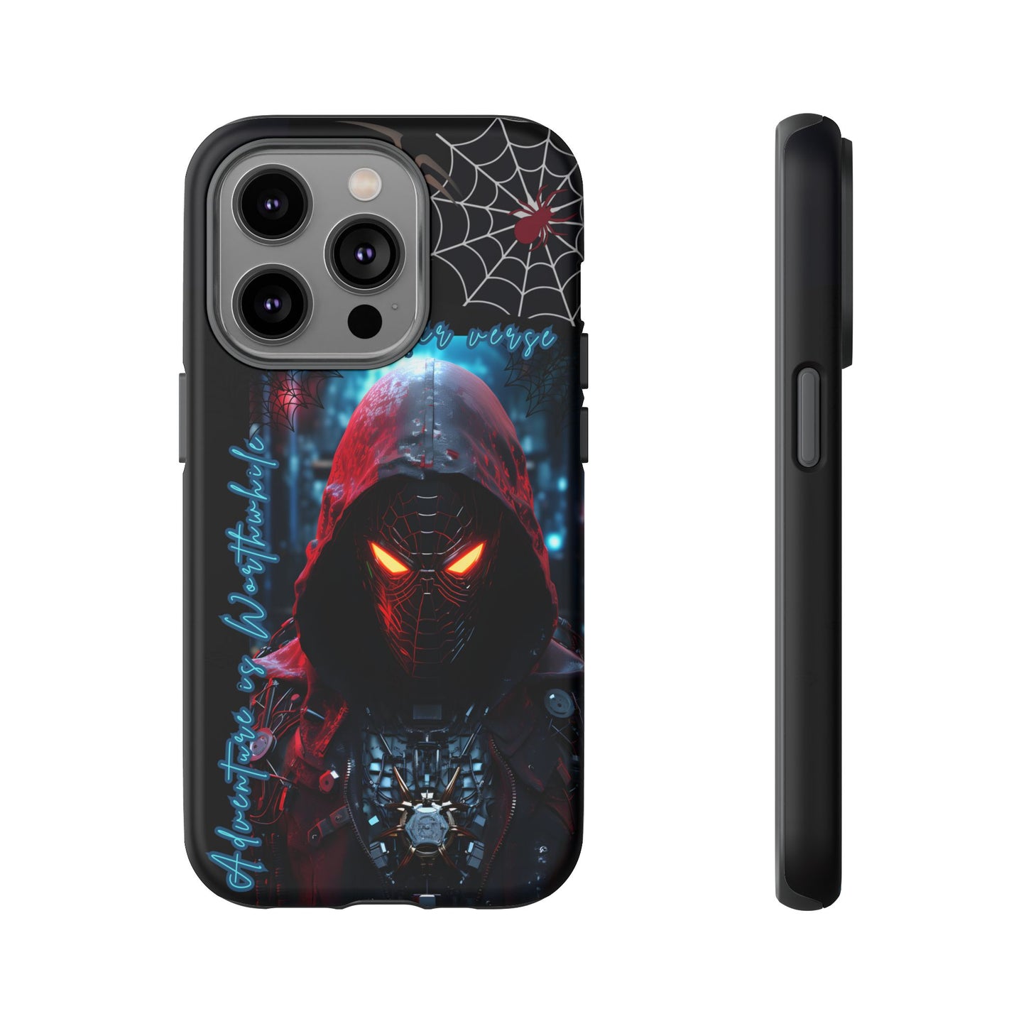 Spiderman Phone Case — Neon Hooded Skull Design "Spider verse"