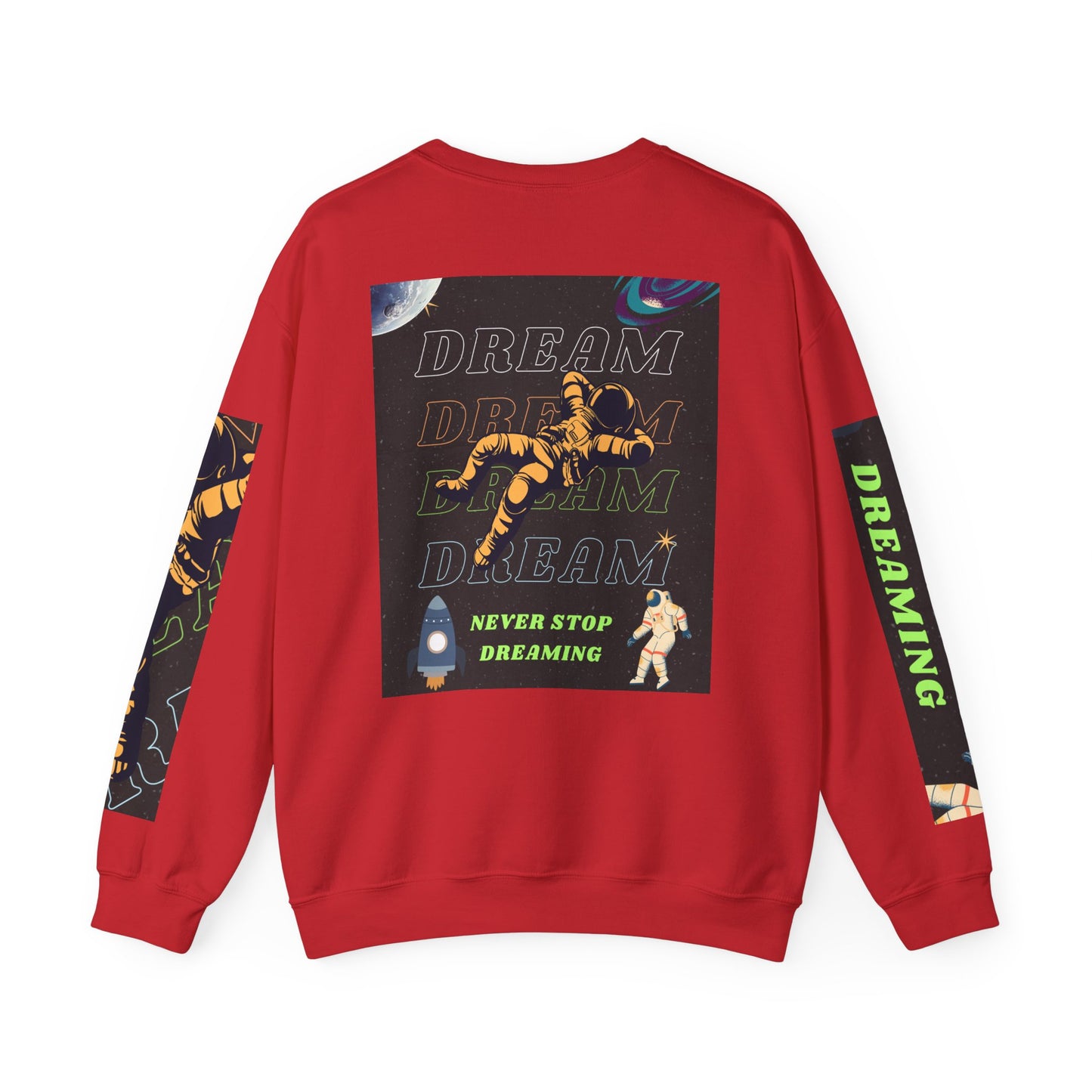 Space Crewneck Sweatshirt — “Seeking a New Planet for Life” Astronaut Graphic